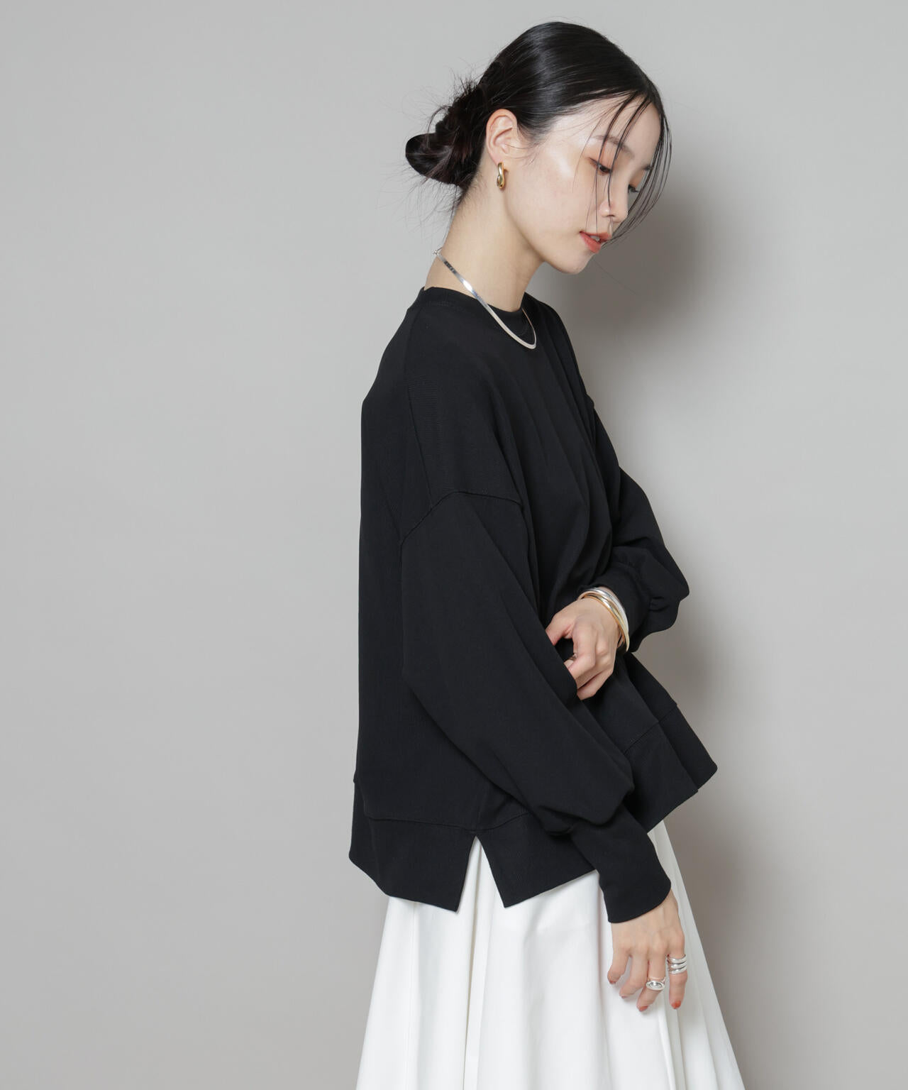 サカリバカットワイドクルーネックトップス(セットアップ可) 6735223302