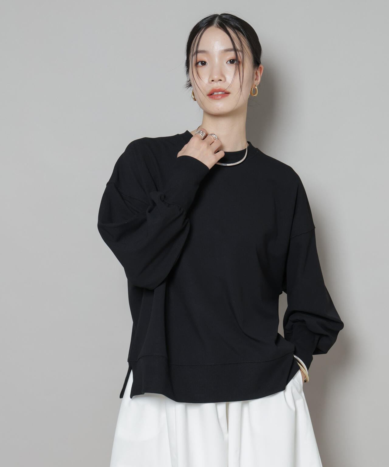 サカリバカットワイドクルーネックトップス(セットアップ可) 6735223302