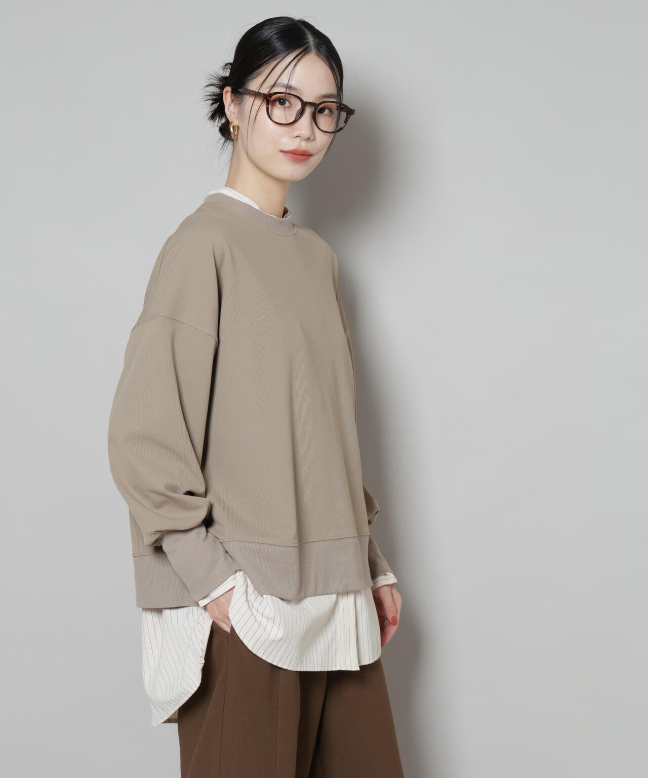 サカリバカットワイドクルーネックトップス(セットアップ可) 6735223302