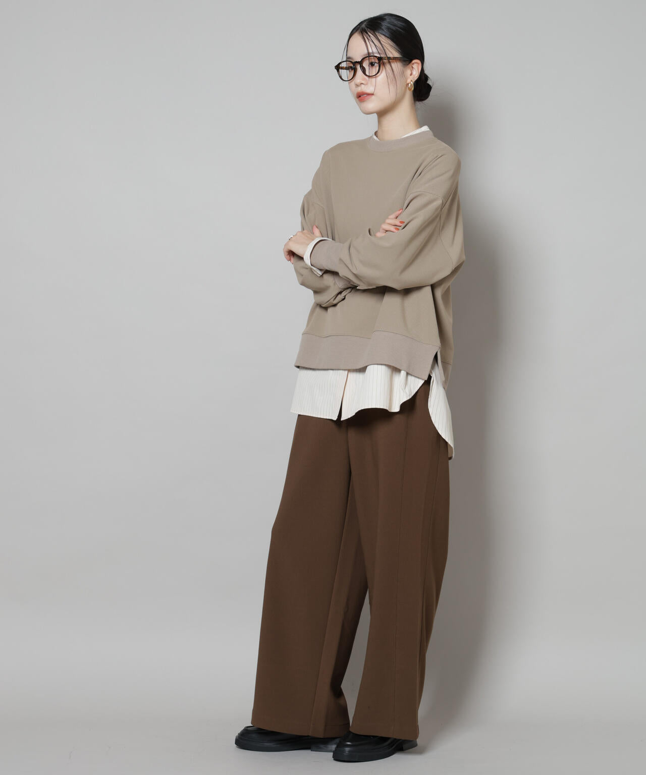 サカリバカットワイドクルーネックトップス(セットアップ可) 6735223302