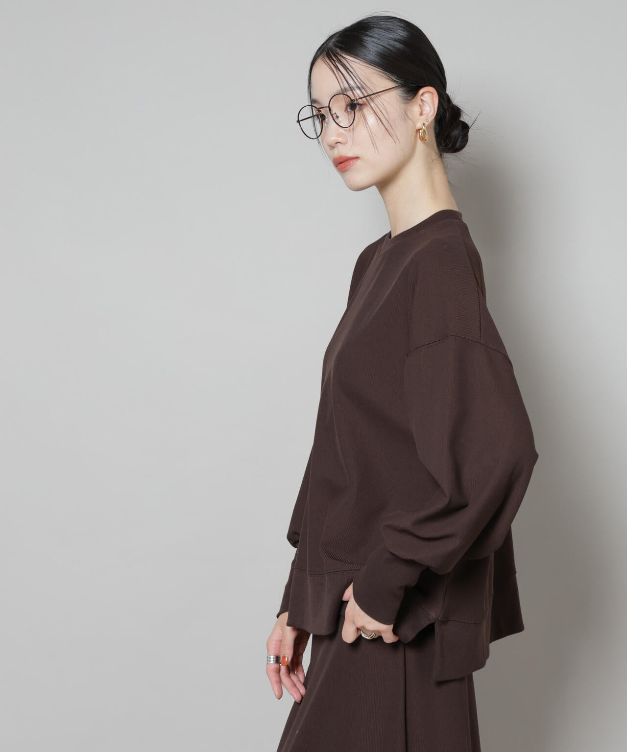 サカリバカットワイドクルーネックトップス(セットアップ可) 6735223302