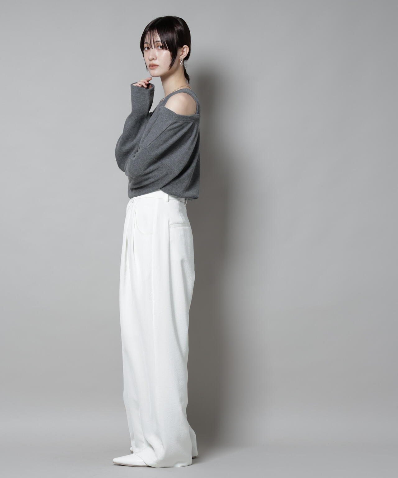 フェイクレイヤードワッフルカットトップス 6735223305