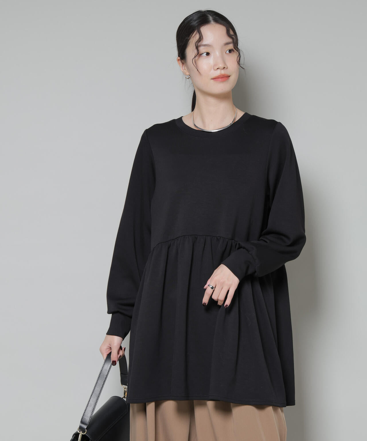 サーモジャージーウエスト切り替えギャザープルオーバー 6735223315