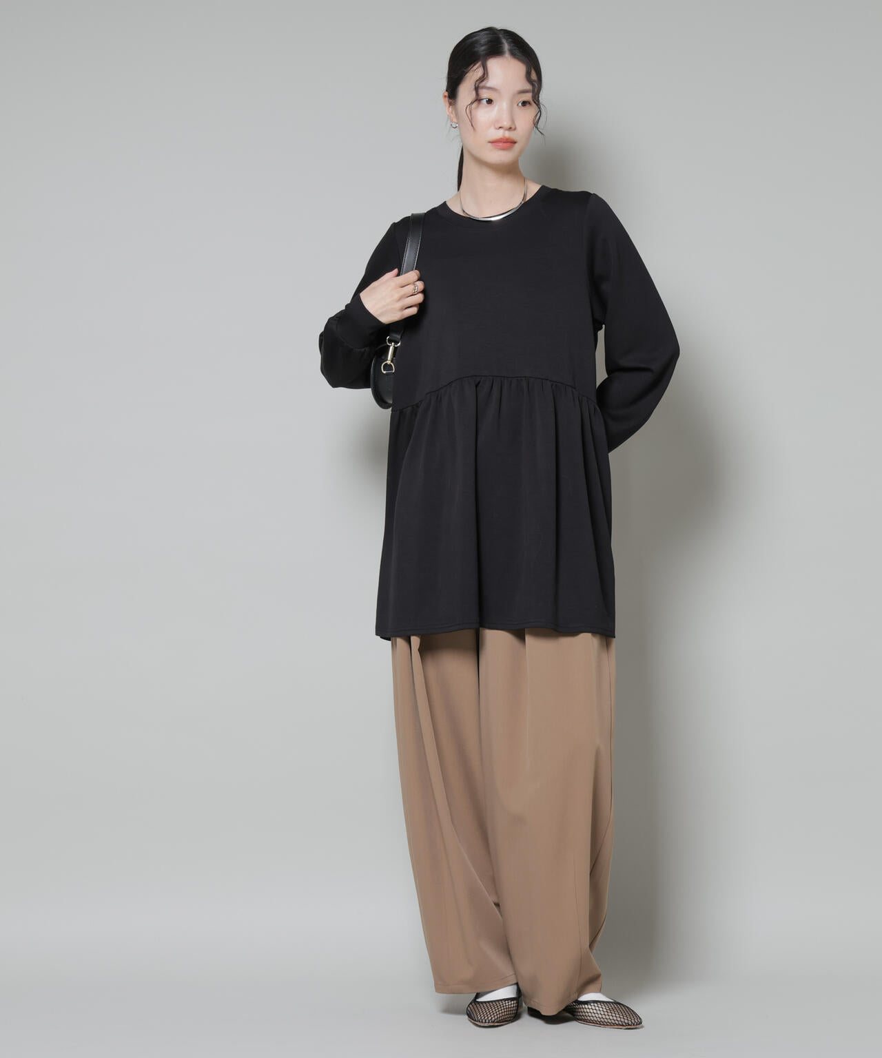 サーモジャージーウエスト切り替えギャザープルオーバー 6735223315