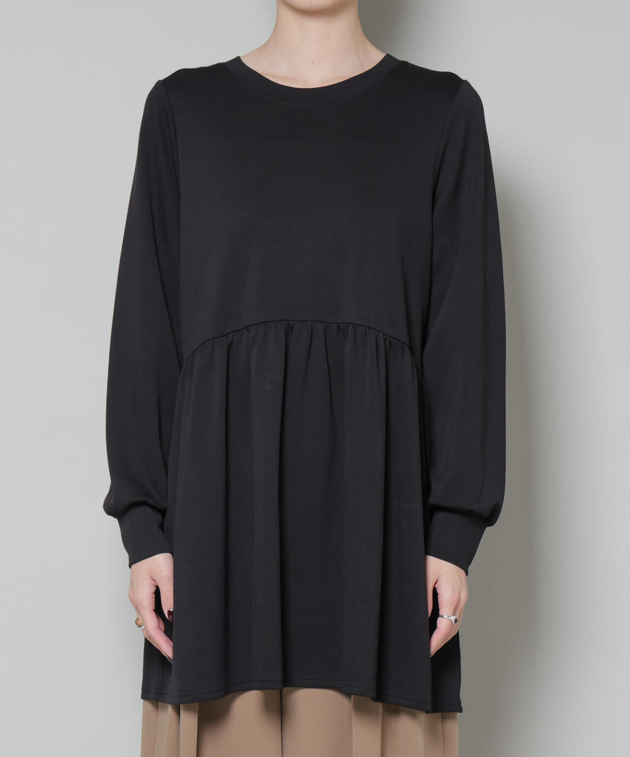 サーモジャージーウエスト切り替えギャザープルオーバー 6735223315