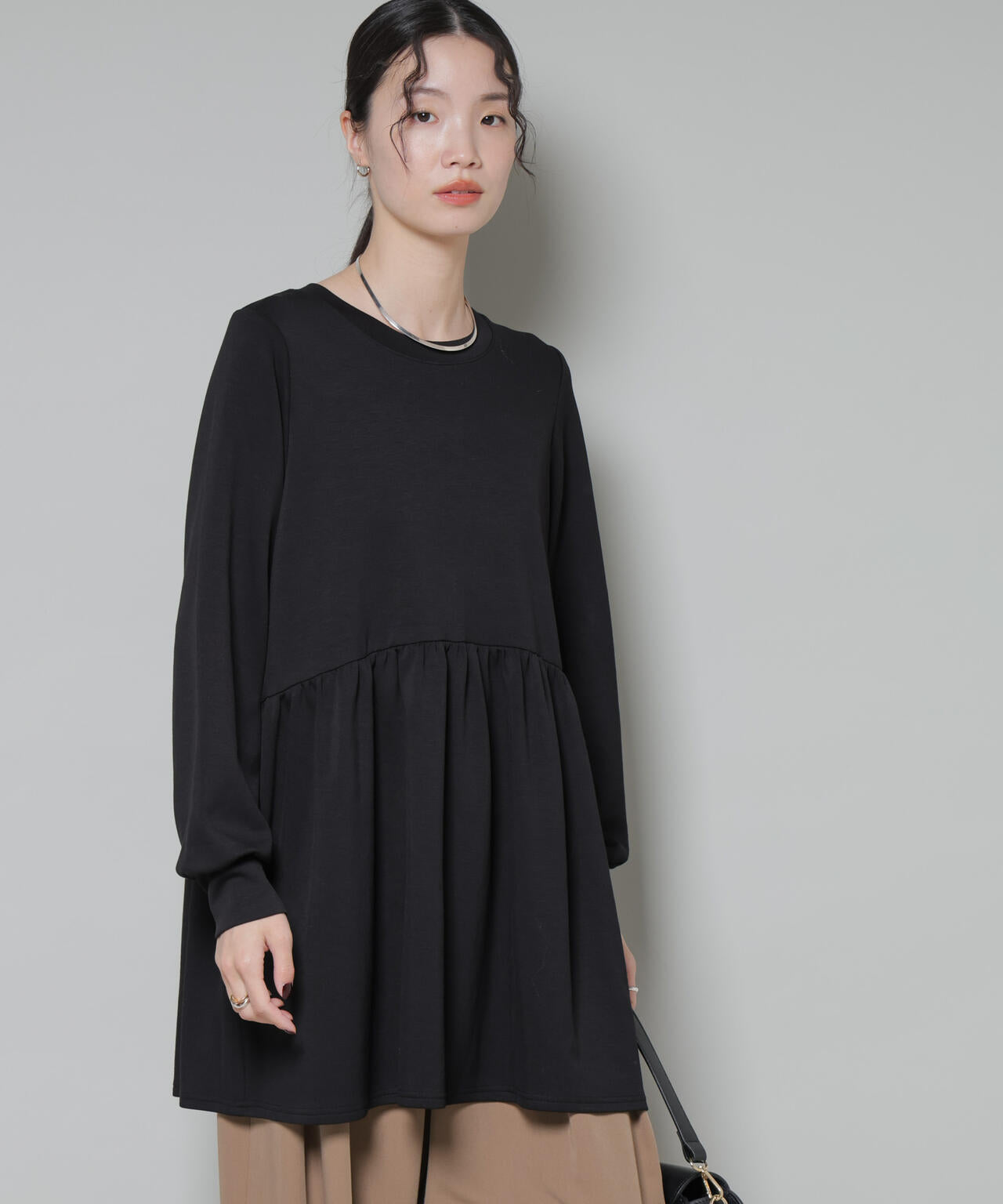 サーモジャージーウエスト切り替えギャザープルオーバー 6735223315