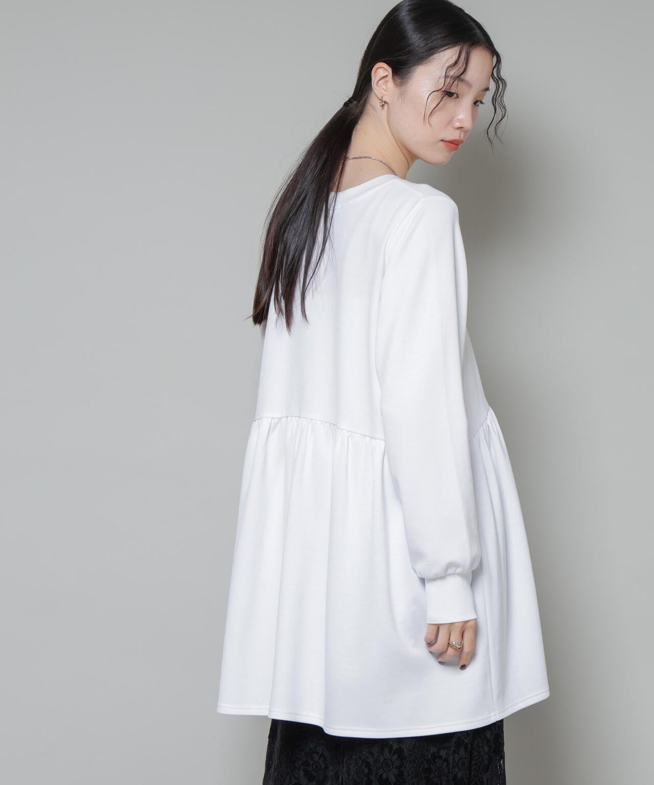 サーモジャージーウエスト切り替えギャザープルオーバー 6735223315