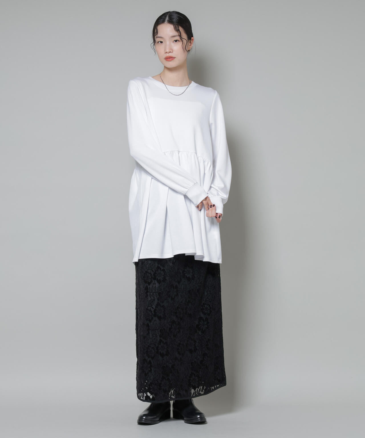 サーモジャージーウエスト切り替えギャザープルオーバー 6735223315