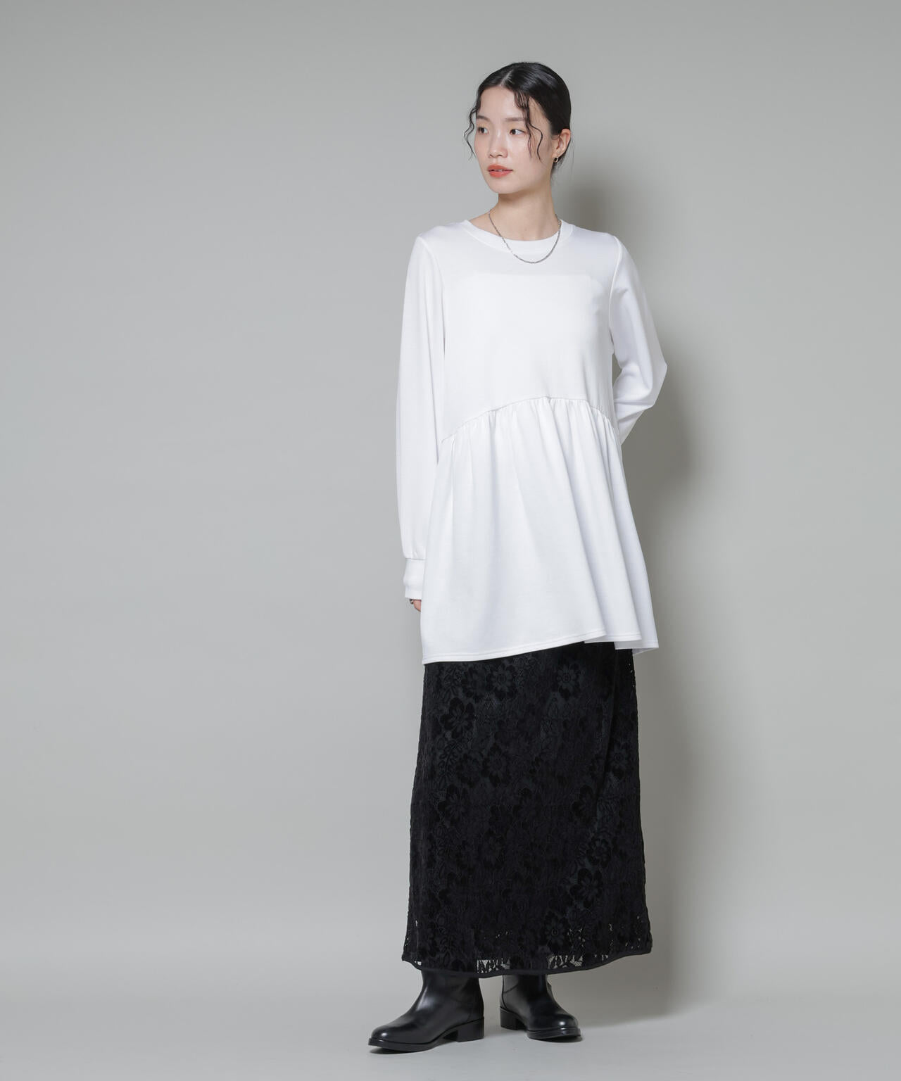 サーモジャージーウエスト切り替えギャザープルオーバー 6735223315