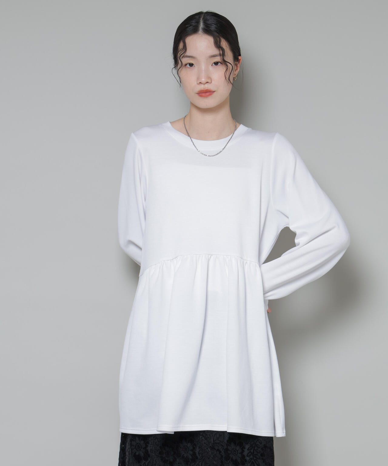 サーモジャージーウエスト切り替えギャザープルオーバー 6735223315