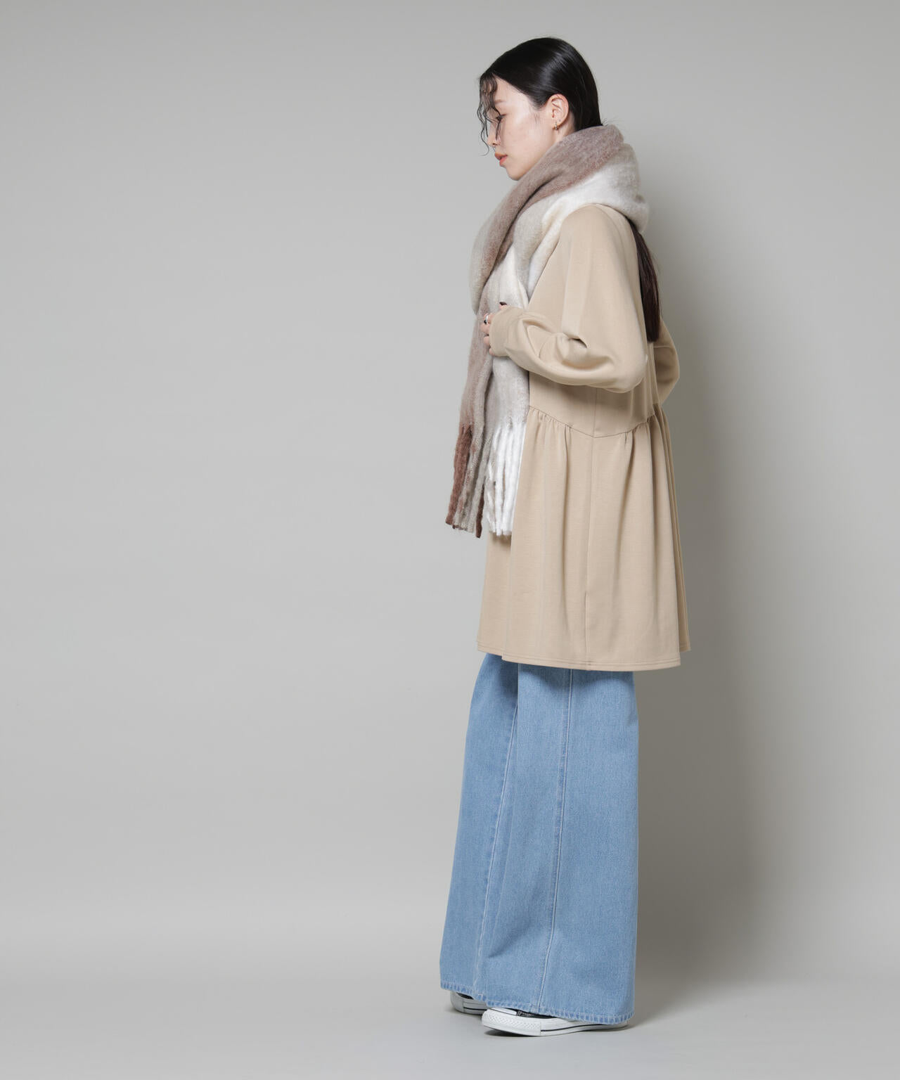 サーモジャージーウエスト切り替えギャザープルオーバー 6735223315