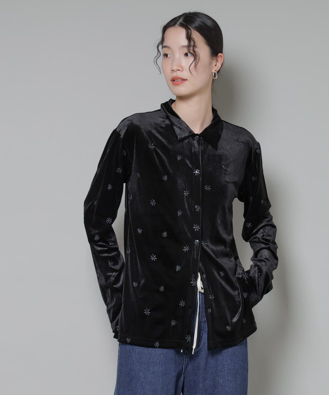 刺繍ベロアカットシャツ(セットアップ可) 6735223317