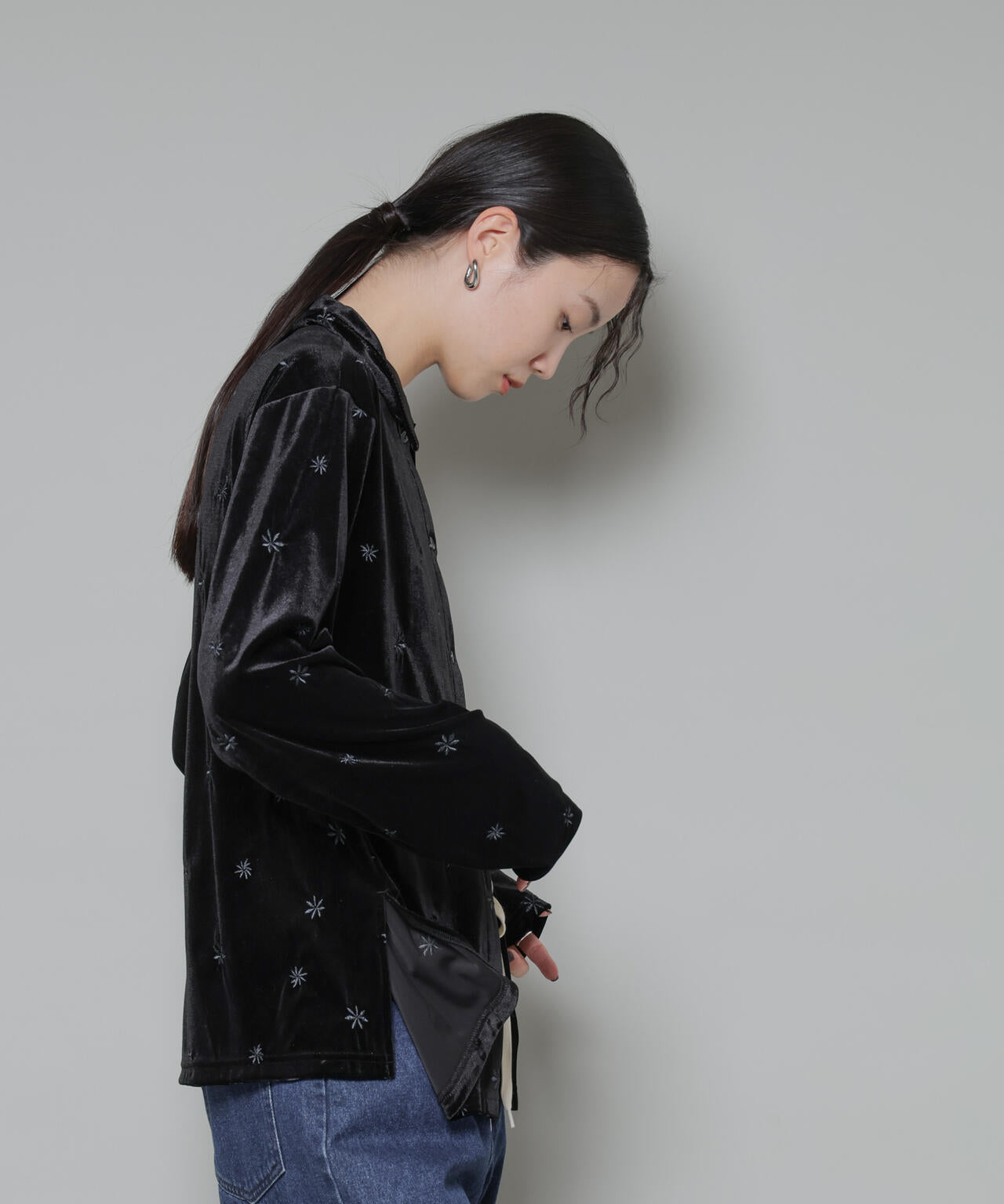 刺繍ベロアカットシャツ(セットアップ可) 6735223317