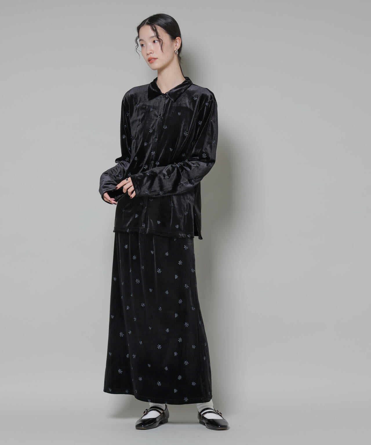 刺繍ベロアカットシャツ(セットアップ可) 6735223317