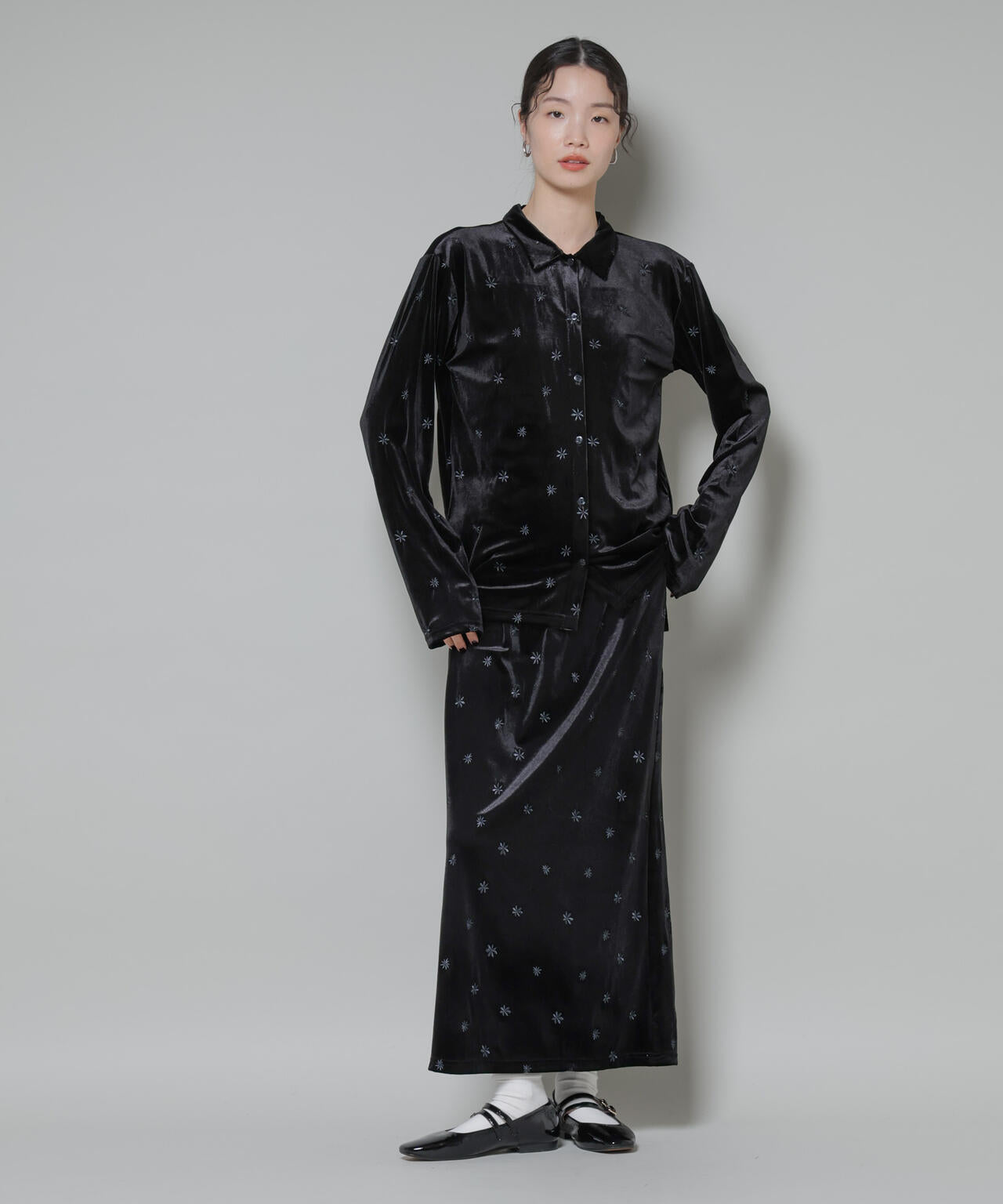 刺繍ベロアカットシャツ(セットアップ可) 6735223317