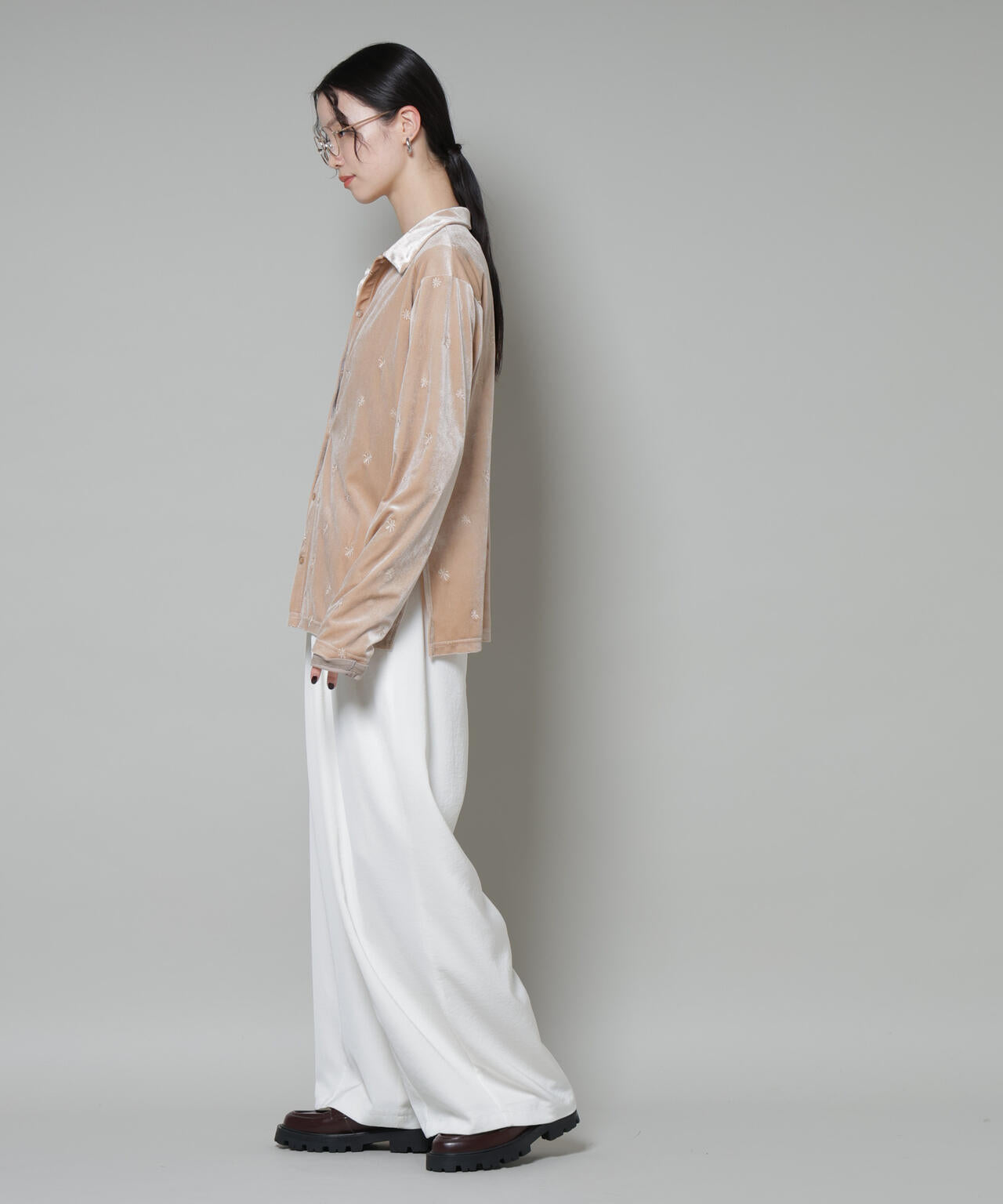 刺繍ベロアカットシャツ(セットアップ可) 6735223317