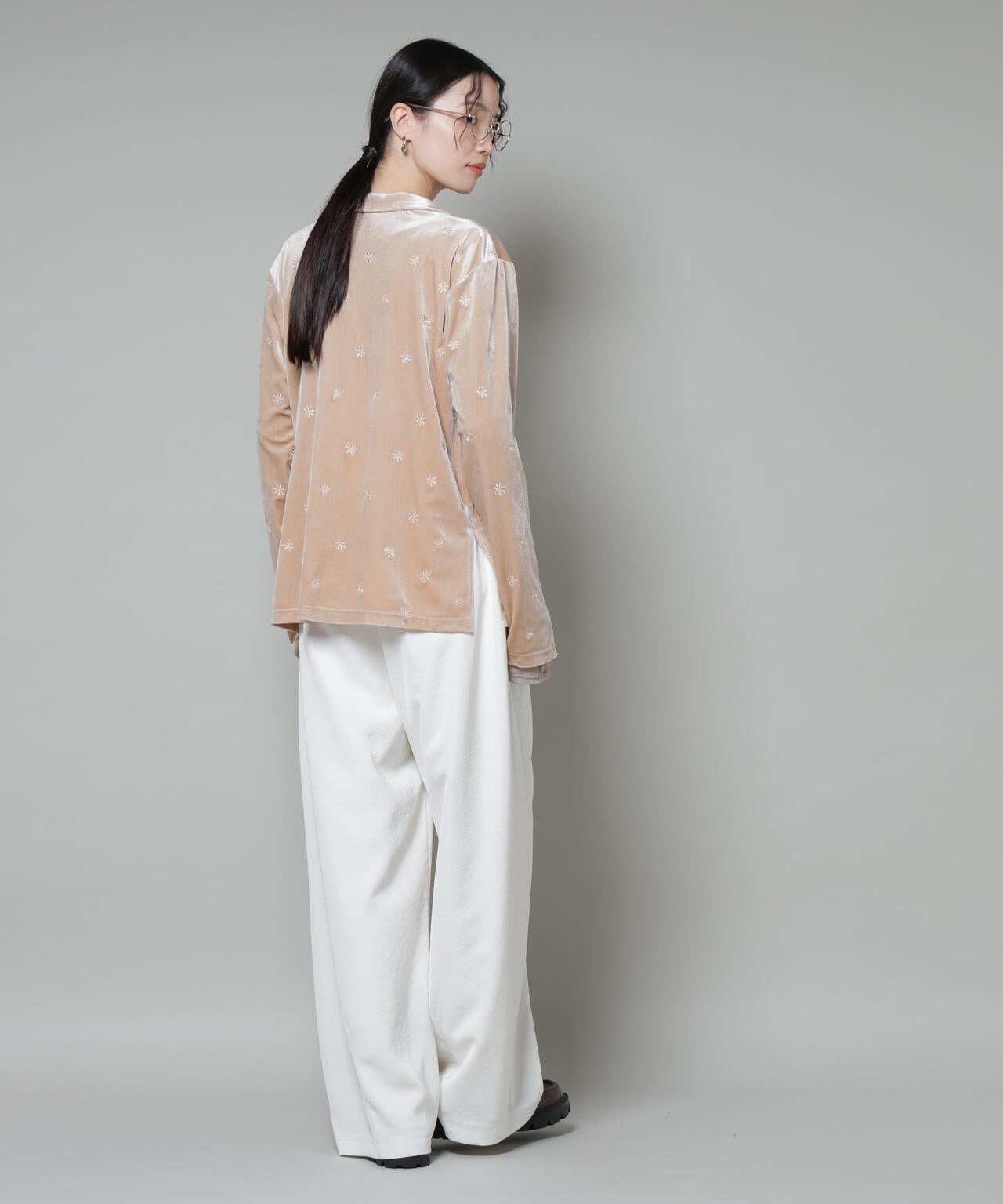 刺繍ベロアカットシャツ(セットアップ可) 6735223317