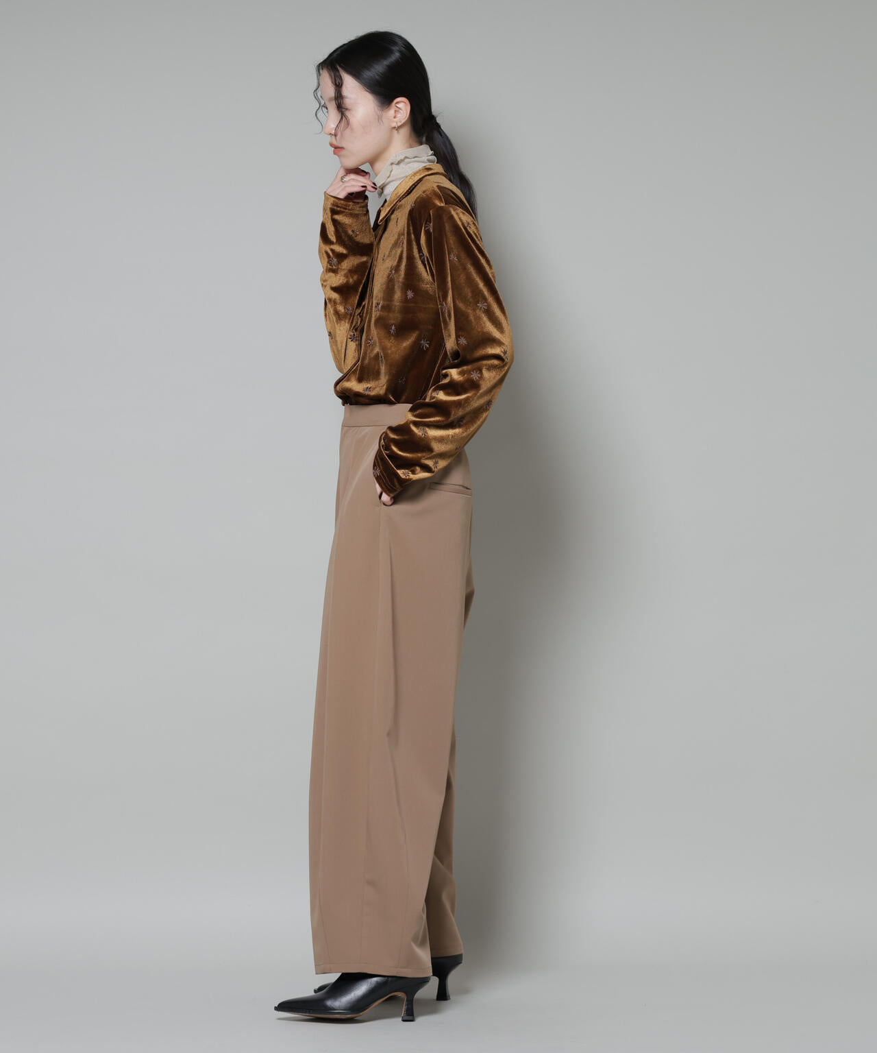 刺繍ベロアカットシャツ(セットアップ可) 6735223317