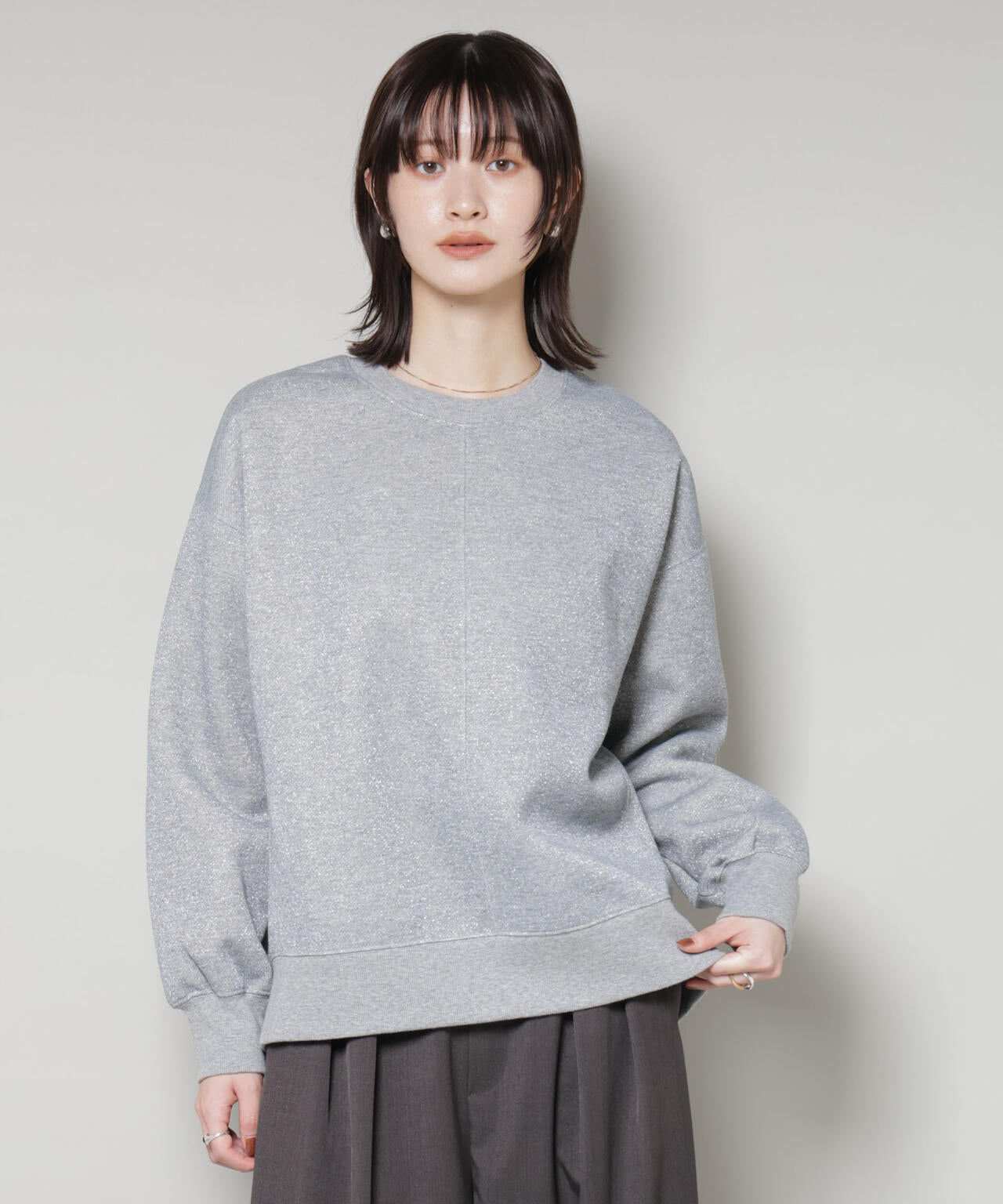 ラメ裏毛トップス 6735223318