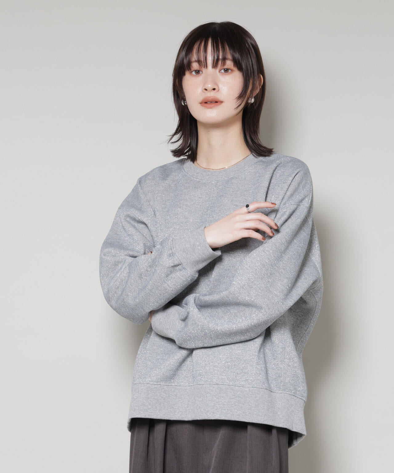 ラメ裏毛トップス 6735223318