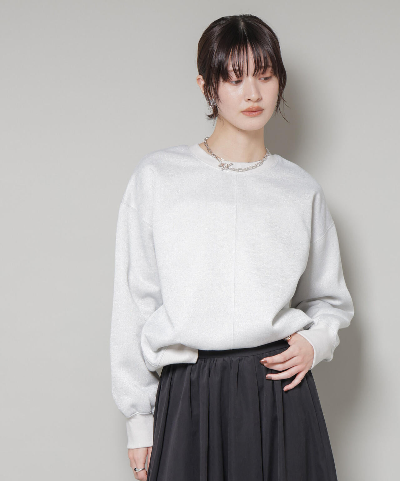 ラメ裏毛トップス 6735223318