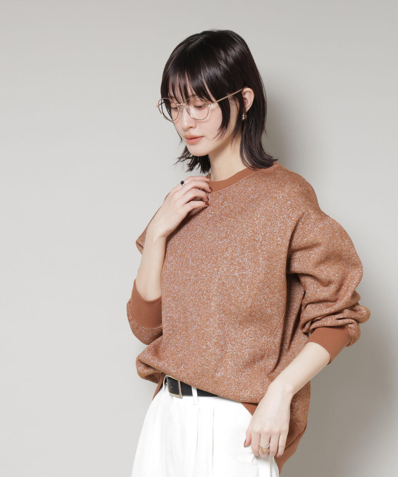ラメ裏毛トップス 6735223318