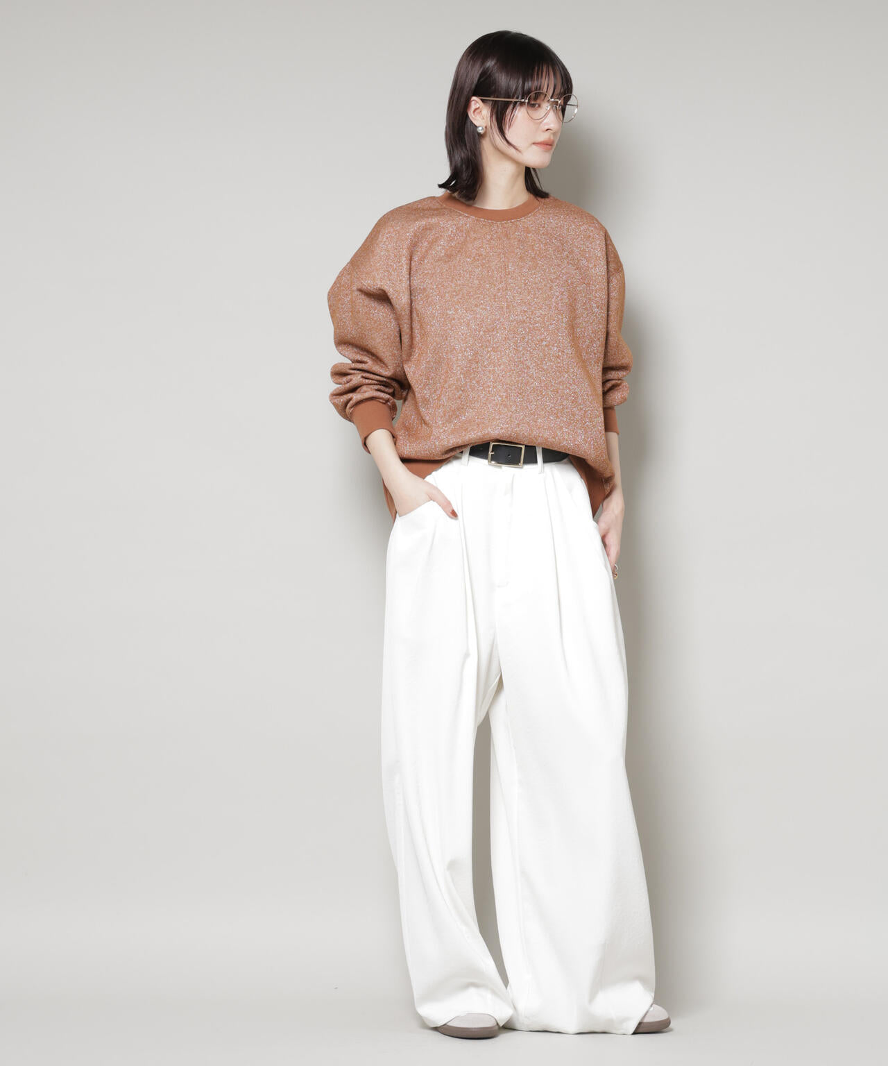 ラメ裏毛トップス 6735223318