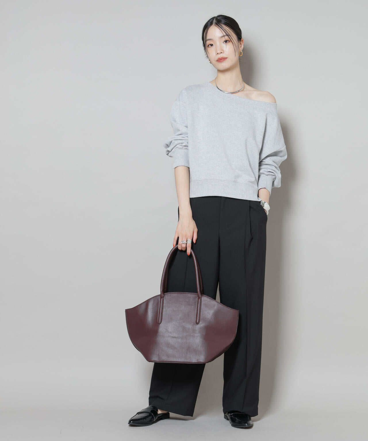 ワンタック センタープレス ストレート パンツ ( セットアップ 可)