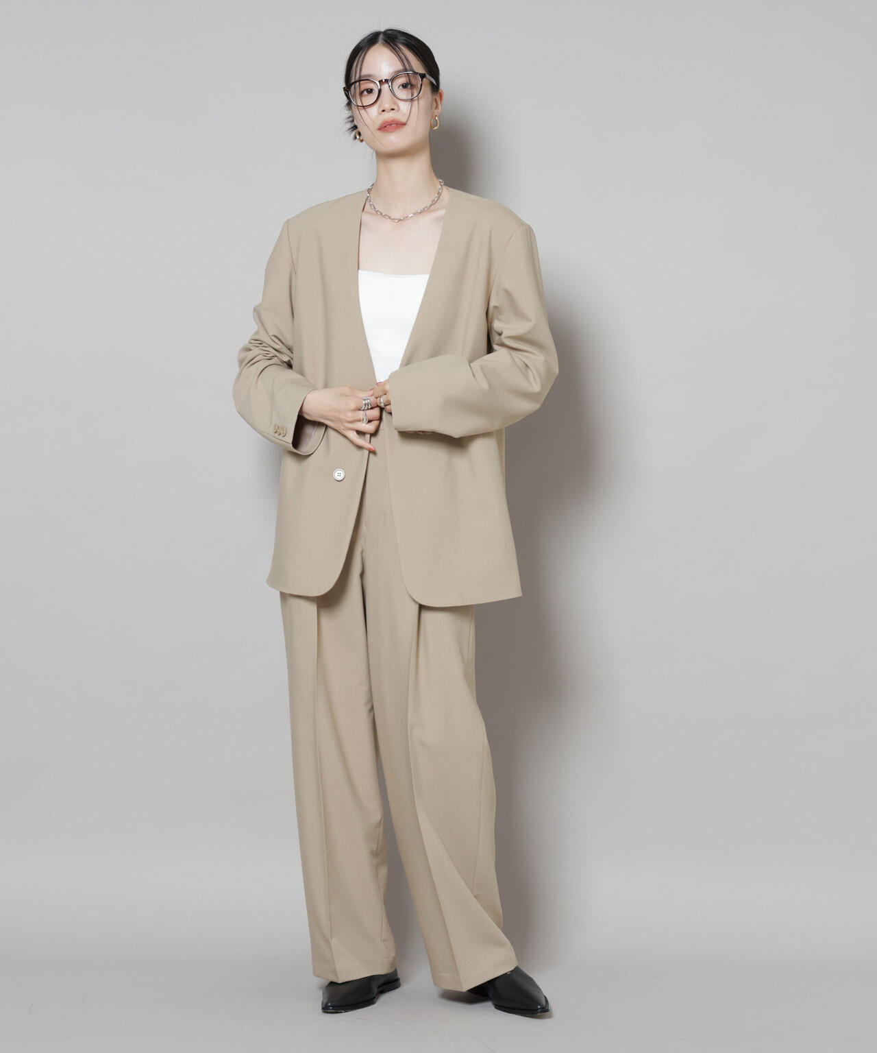 【人気完売・極美品】パステル・ドクシタニ ニット フレア パンツ 1 セール】洗える チクチクしない素肌ニット リブニット フレア