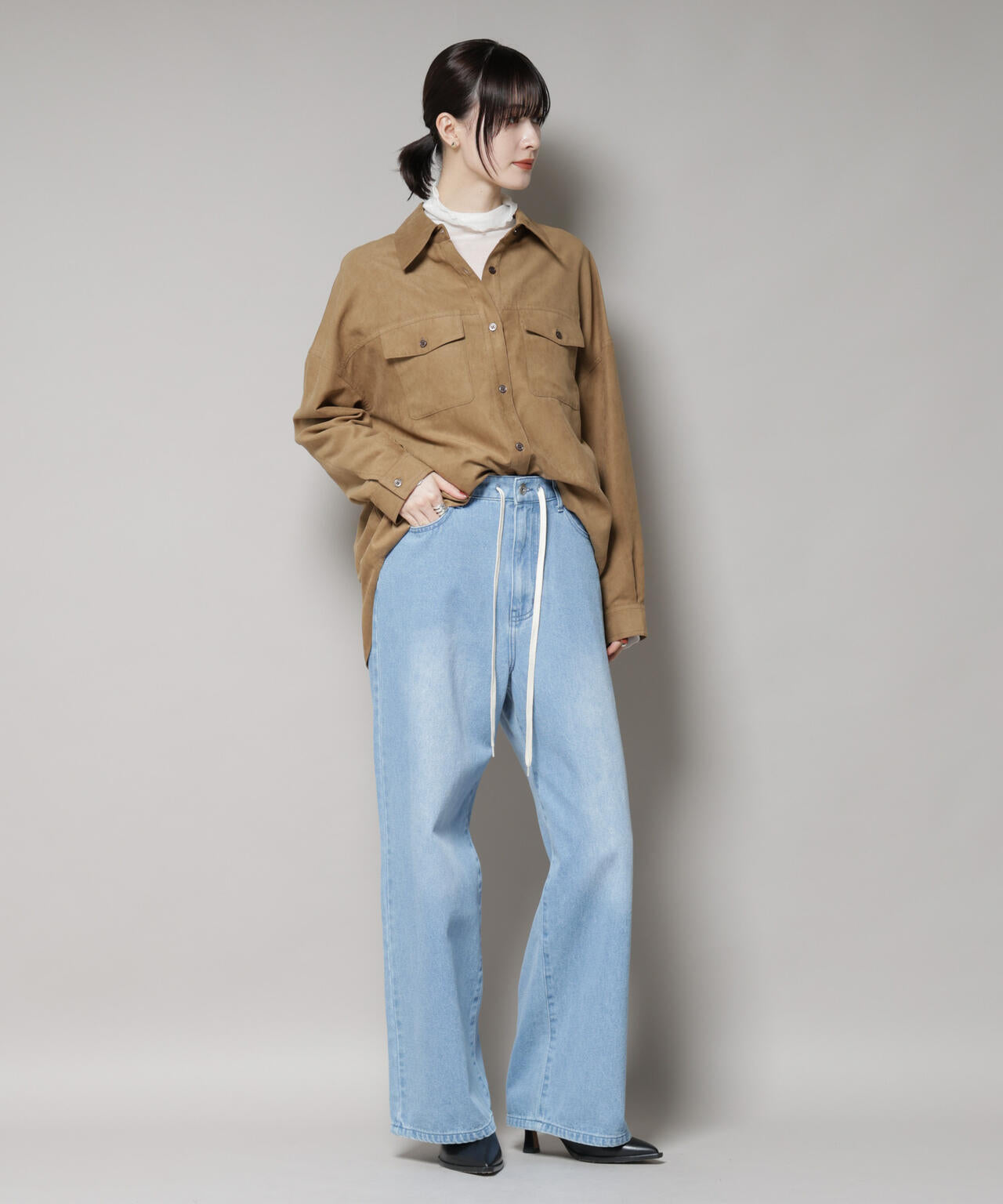 ドロストワイドデニムパンツ 6735227309