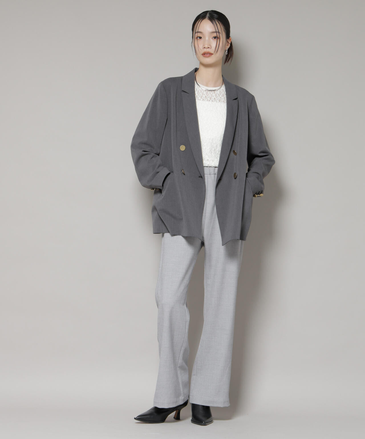 ジップスリット パンツ