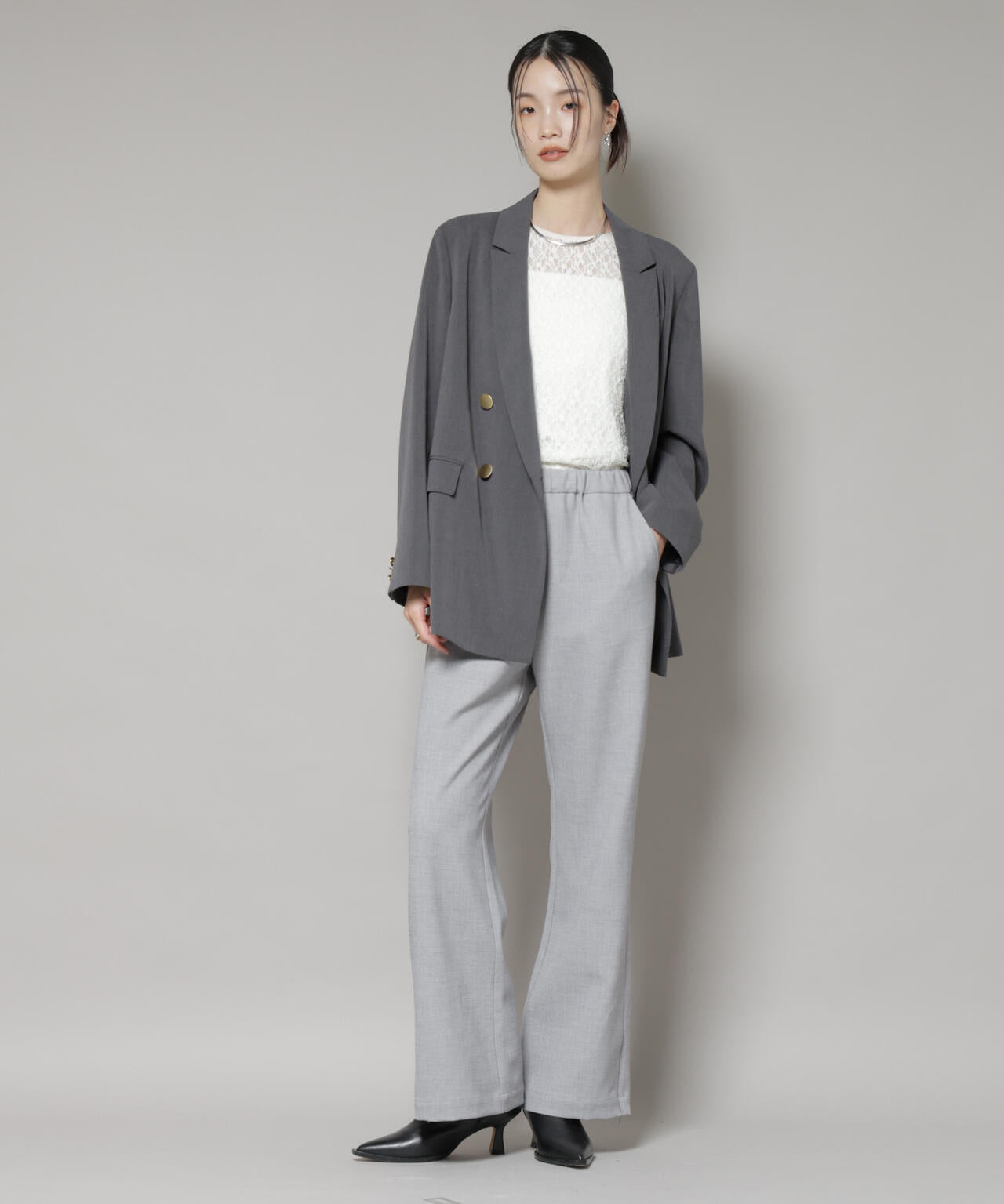 ウーページ ジップスリット パンツ