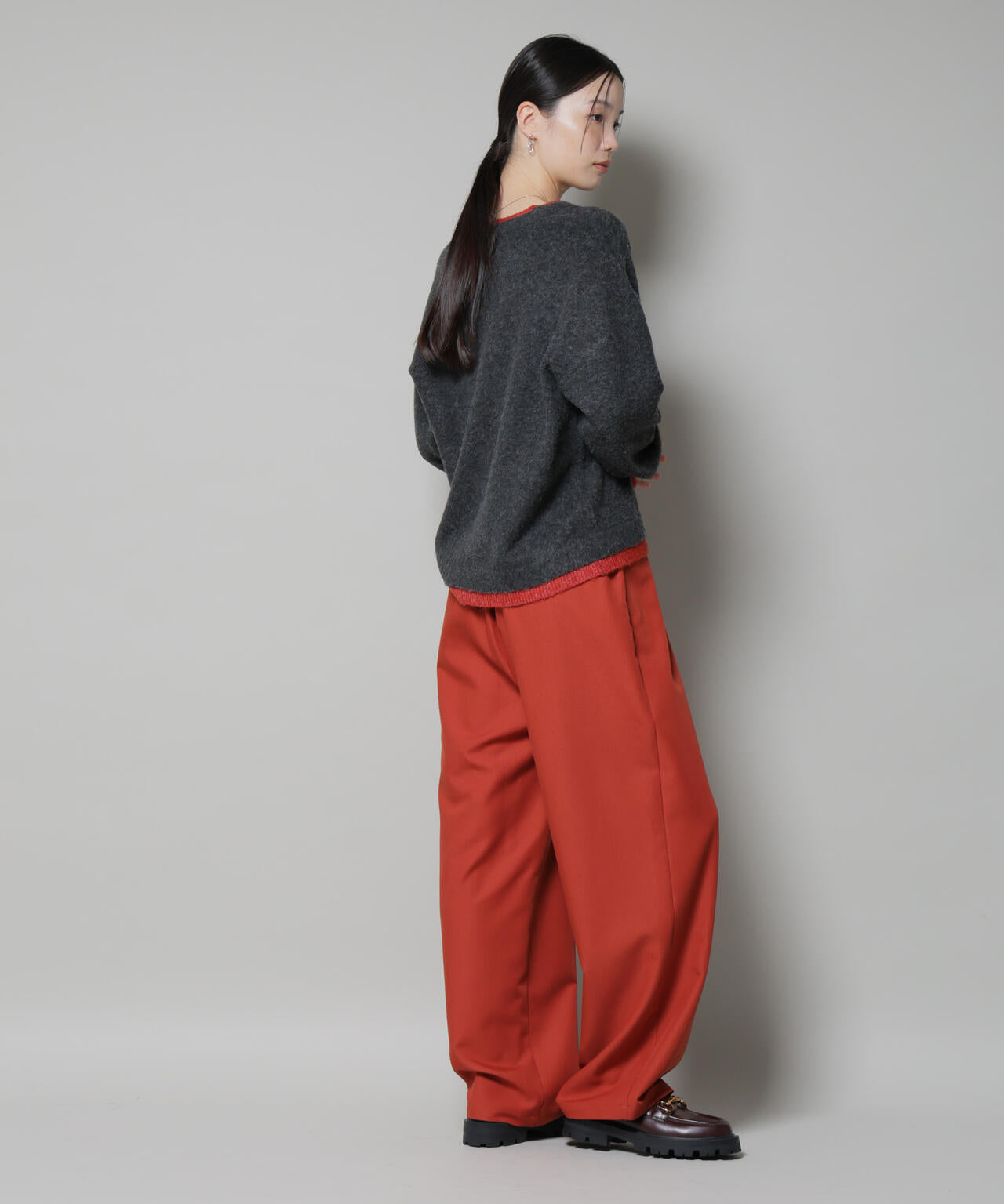 ウエストシャーリングゴムTRワイドパンツ 6735227313