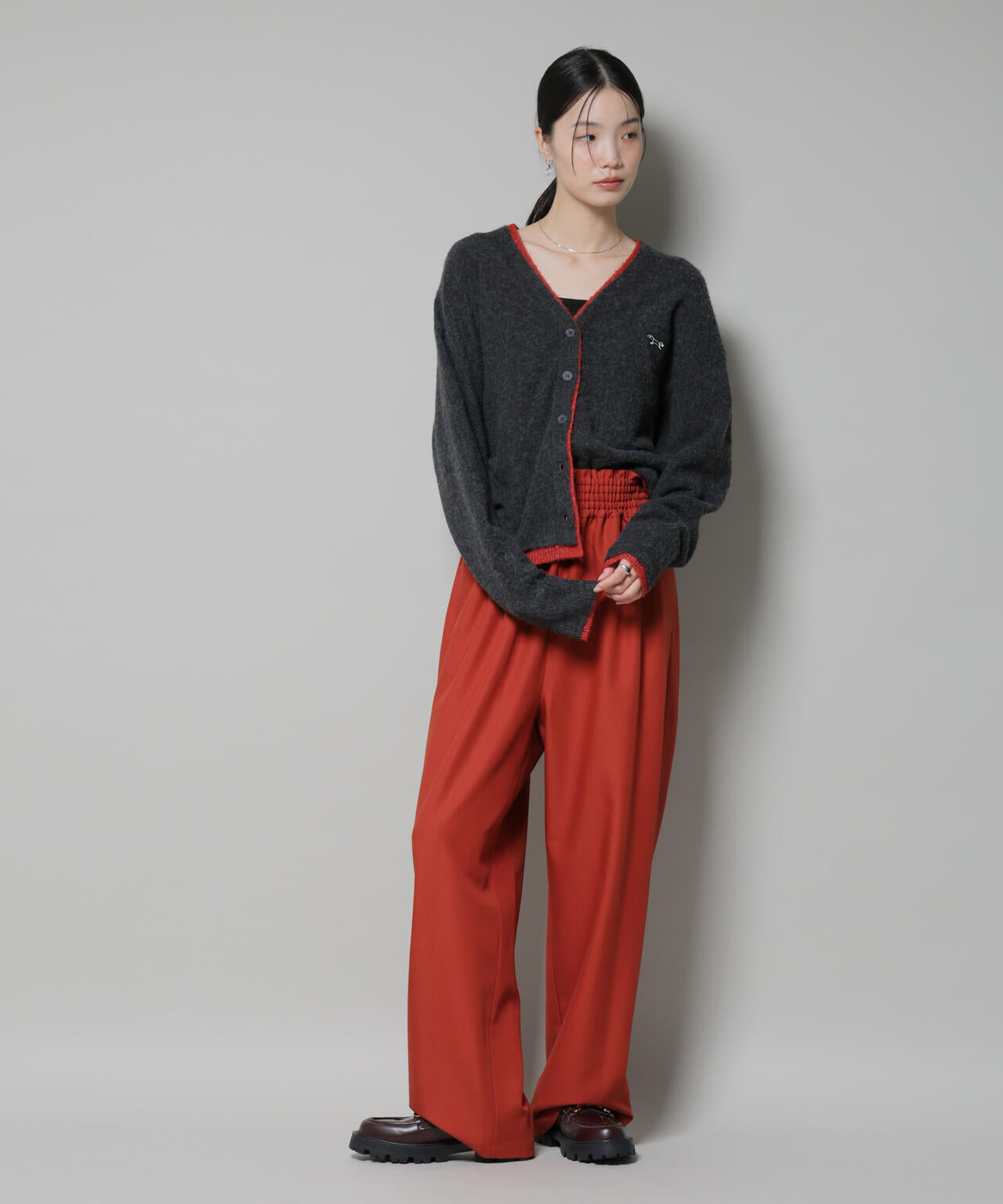 ウエストシャーリングゴムTRワイドパンツ 6735227313