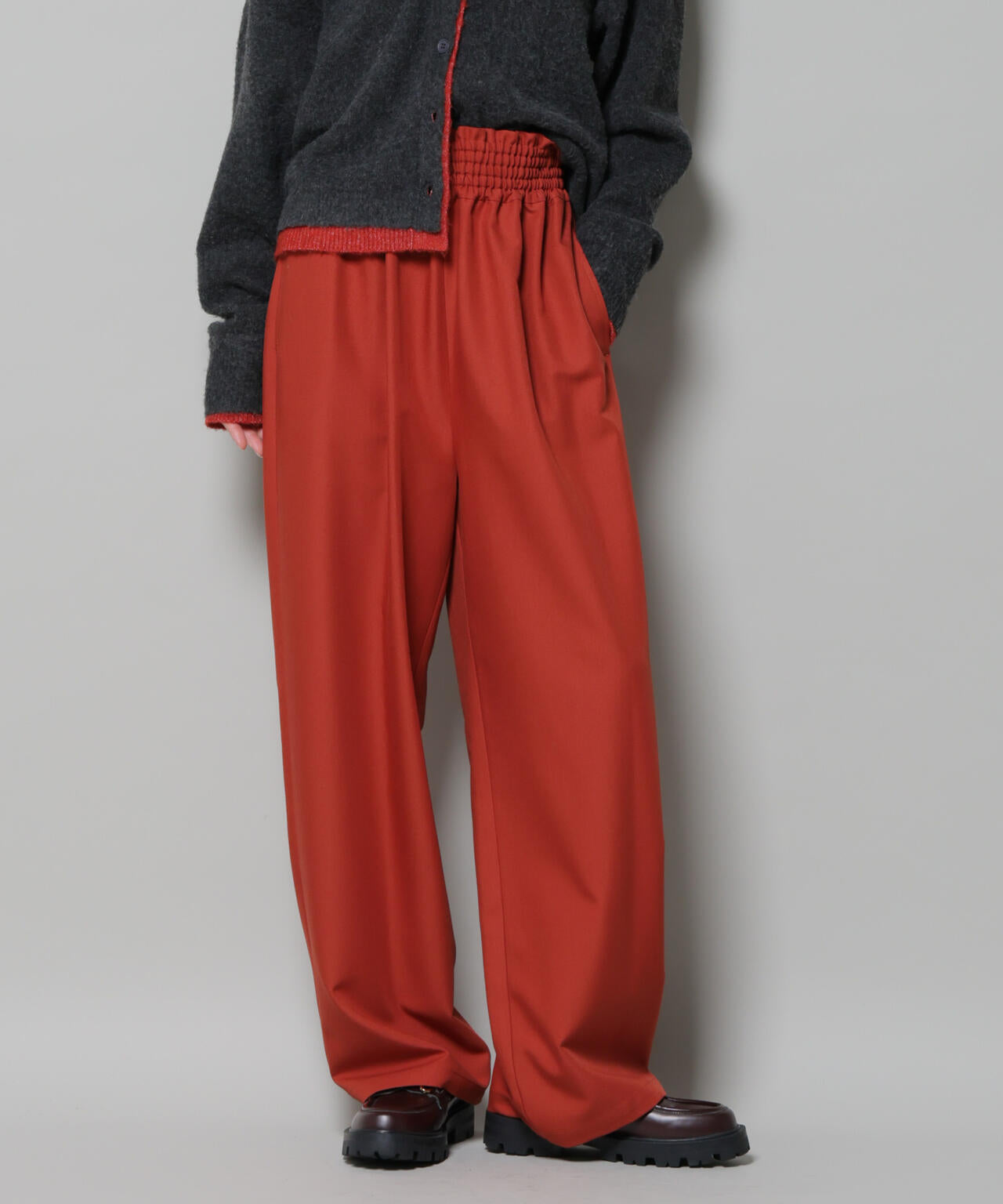 ウエストシャーリングゴムTRワイドパンツ 6735227313