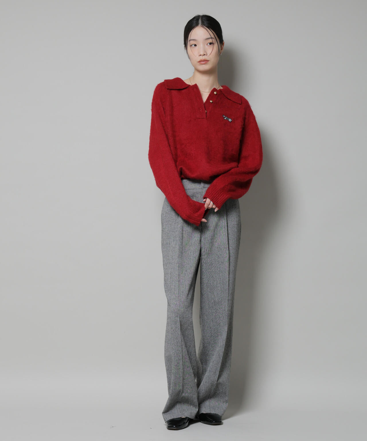 ツイードワンタックパンツ 6735227314