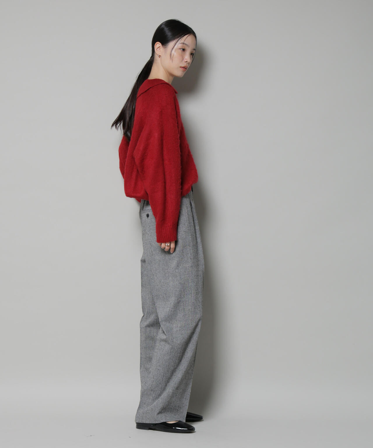 レディース ツイード ワンタックパンツ ツイード ワンタック パンツ