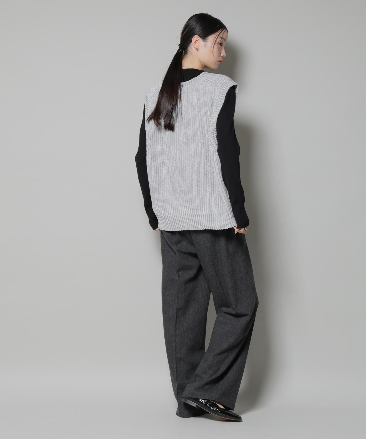 ツイードワンタックパンツ 6735227314