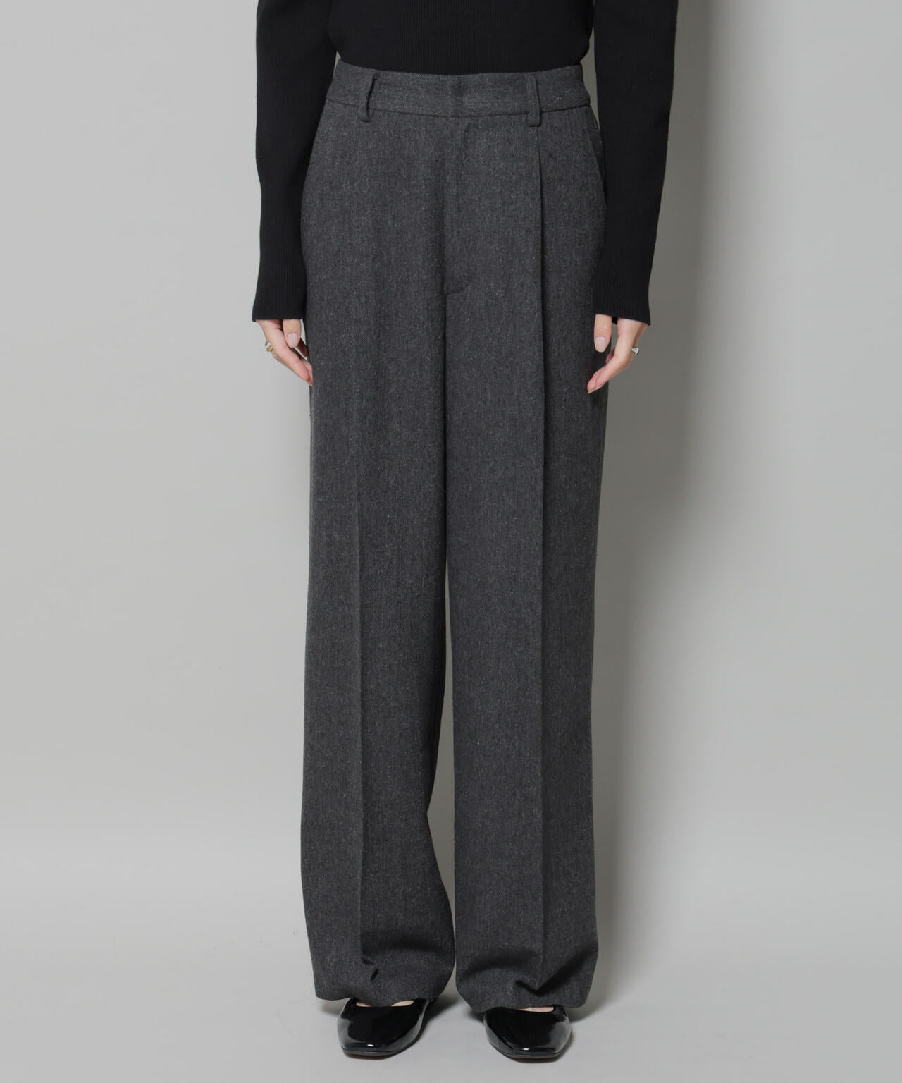 ツイードワンタックパンツ 6735227314