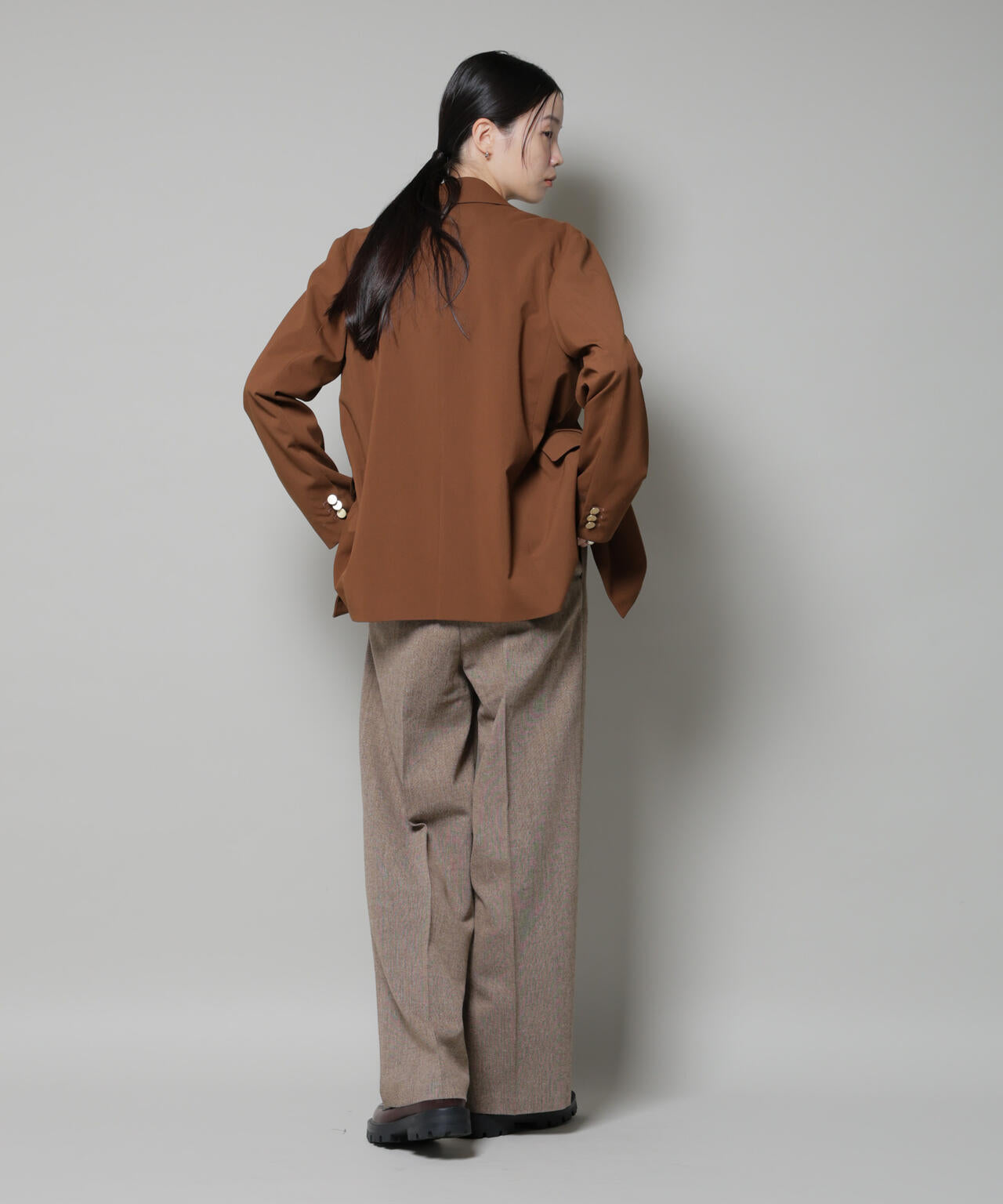 ツイードワンタックパンツ 6735227314