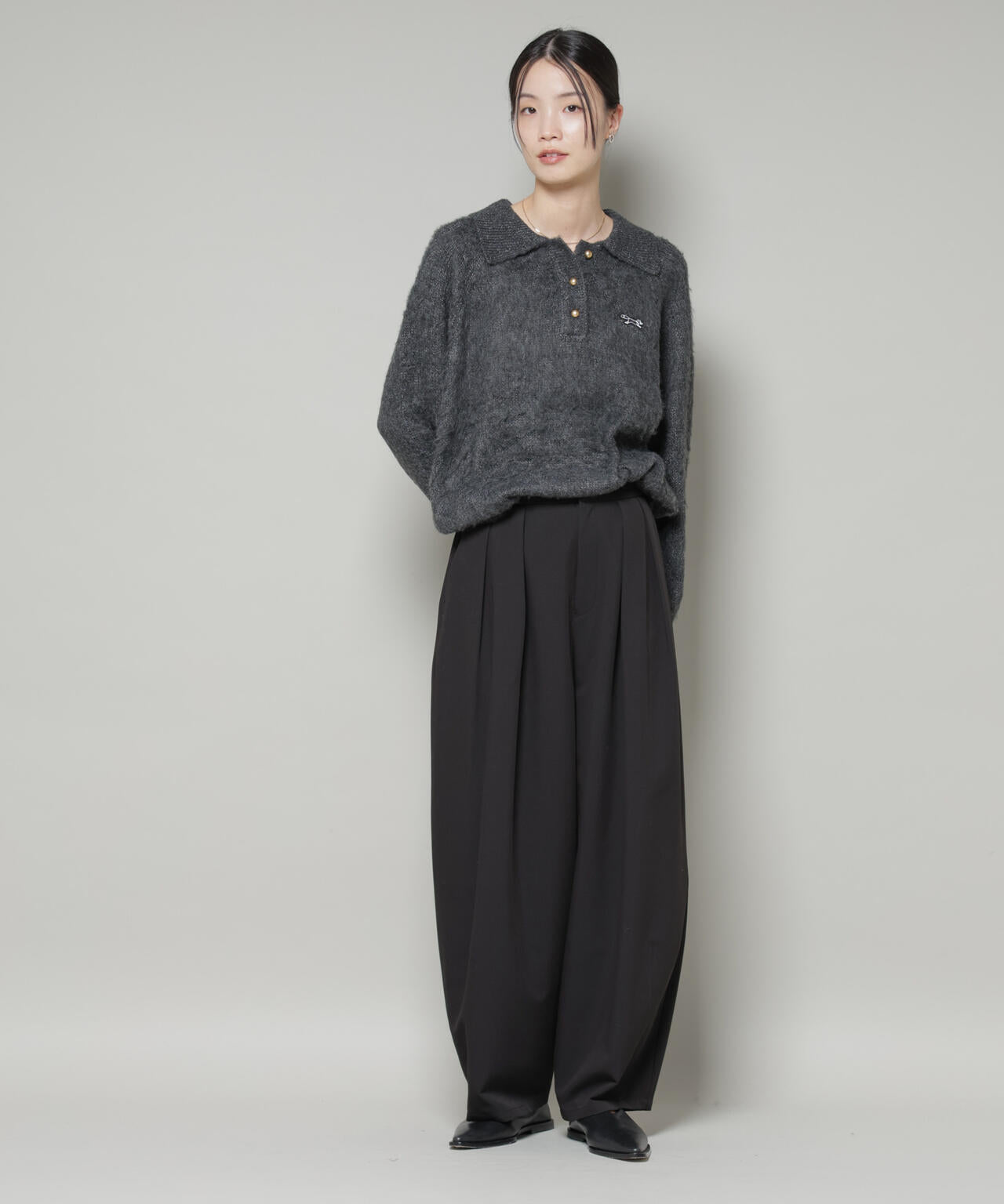 Lig. 黒 コクーンパンツM リグドット　ワイドパンツ cocoon pants | Lig.