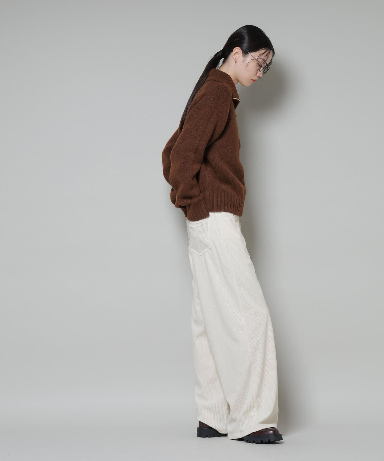 23-24 MAHF コーデュロイ パンツ　グレー　M 23区（ニジュウサンク） パンツ 「SLOW/一部店舗限定」ソフト