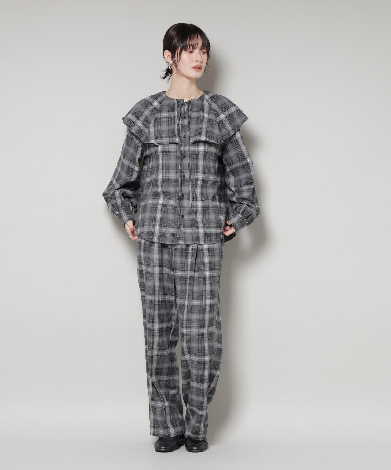 オンブレーチェックタックパンツ(セットアップ可) 6735227320