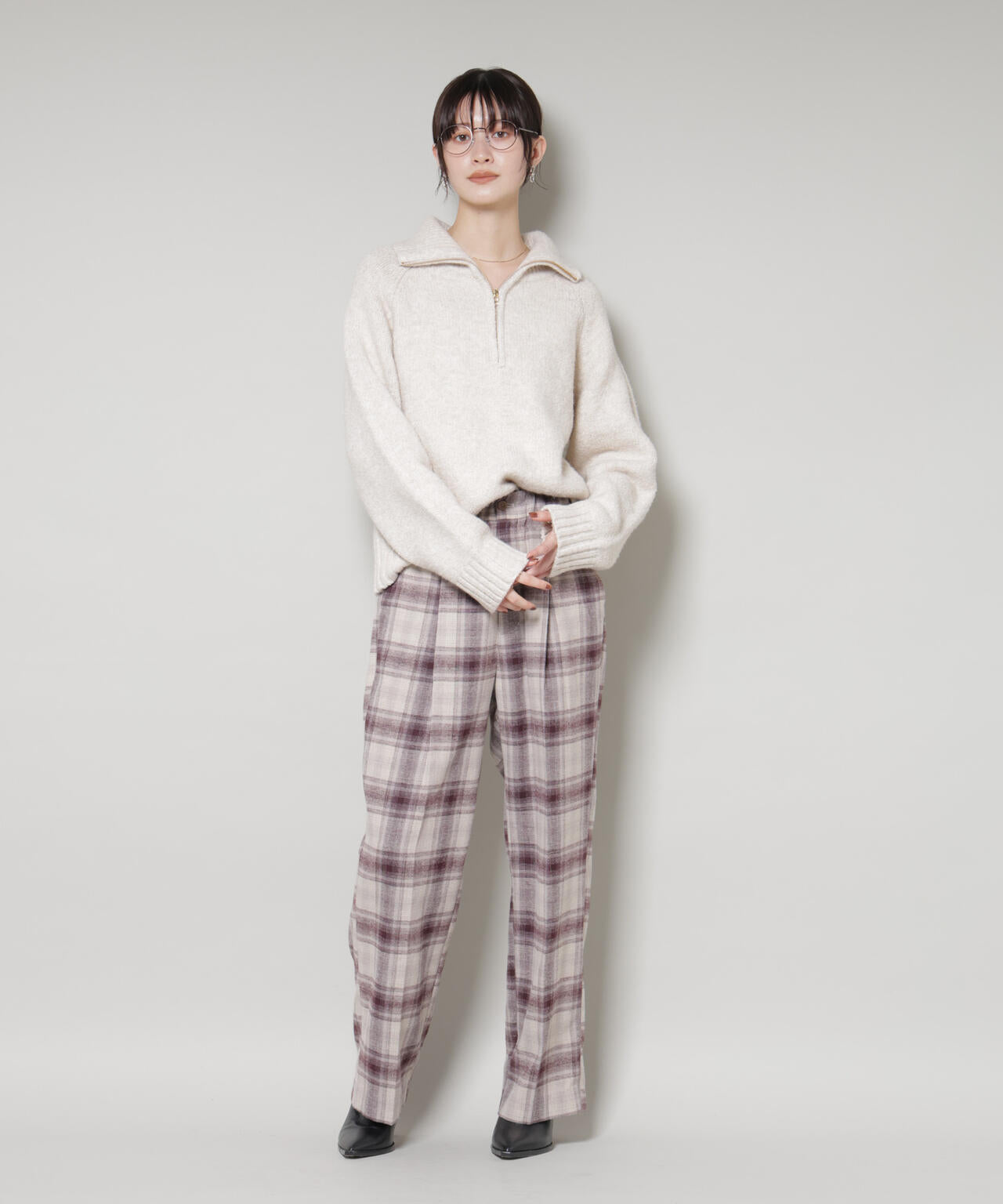 オンブレーチェックタックパンツ(セットアップ可) 6735227320