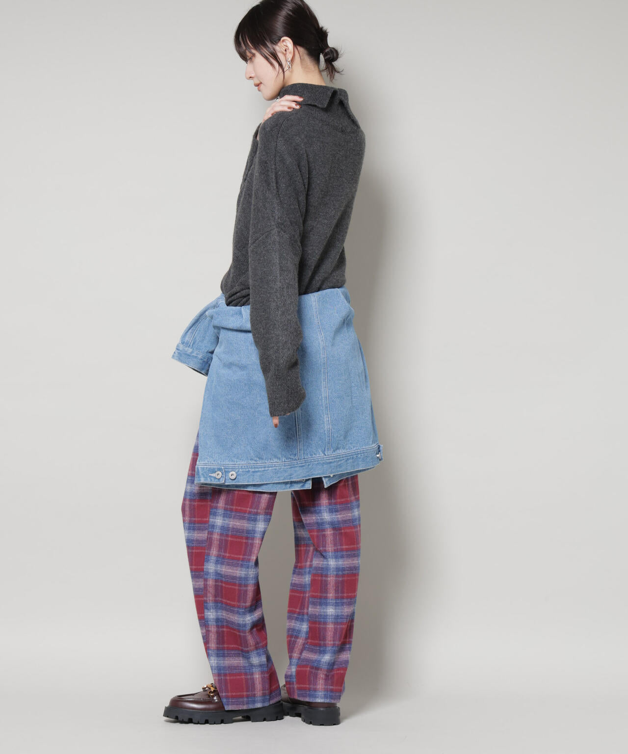 オンブレーチェックタックパンツ(セットアップ可) 6735227320