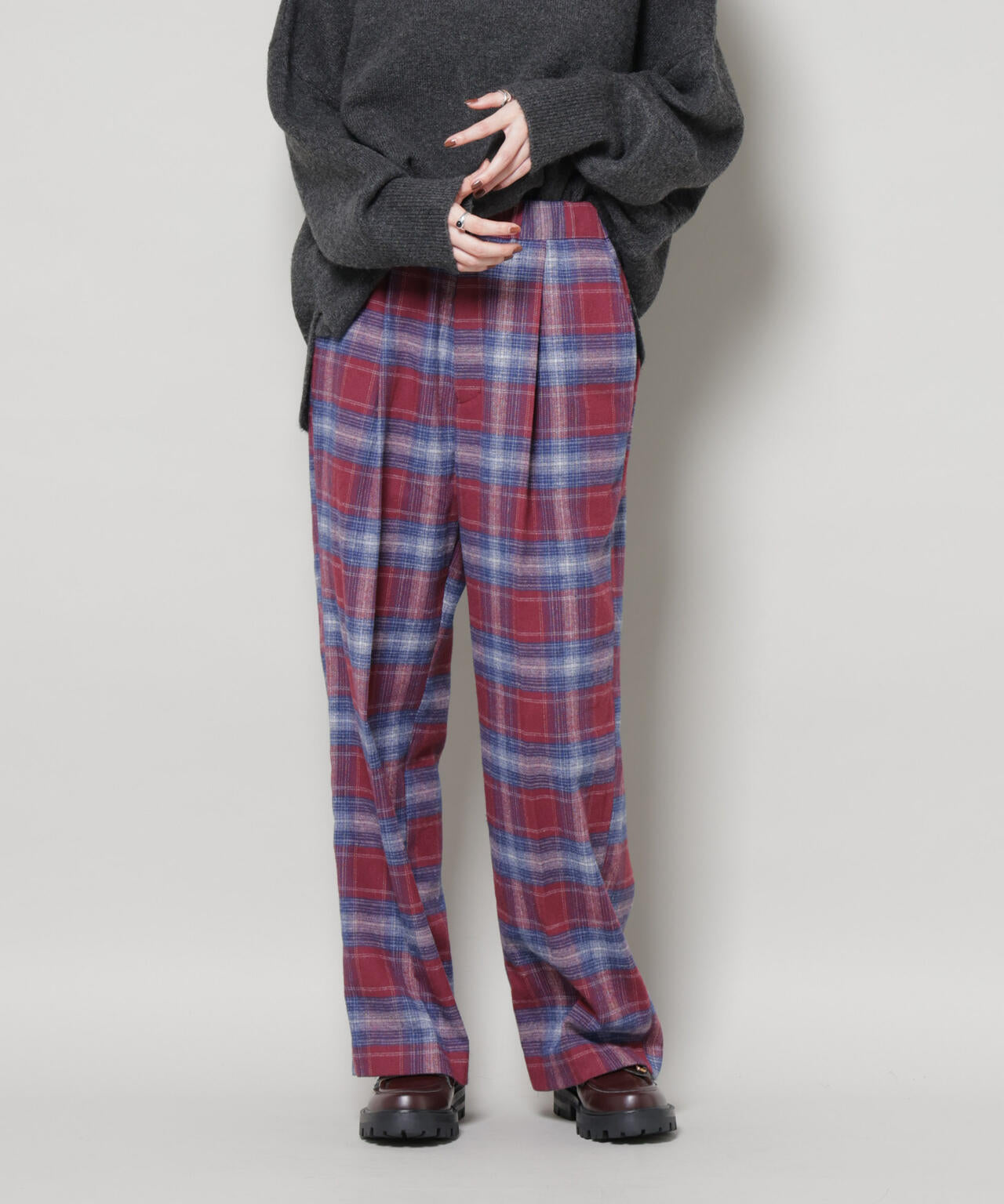 オンブレーチェックタックパンツ(セットアップ可) 6735227320