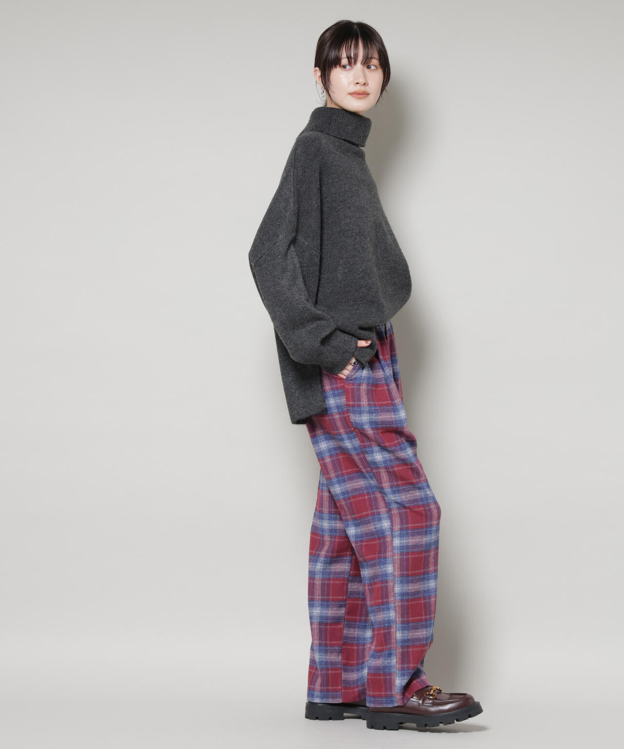 オンブレーチェックタックパンツ(セットアップ可) 6735227320