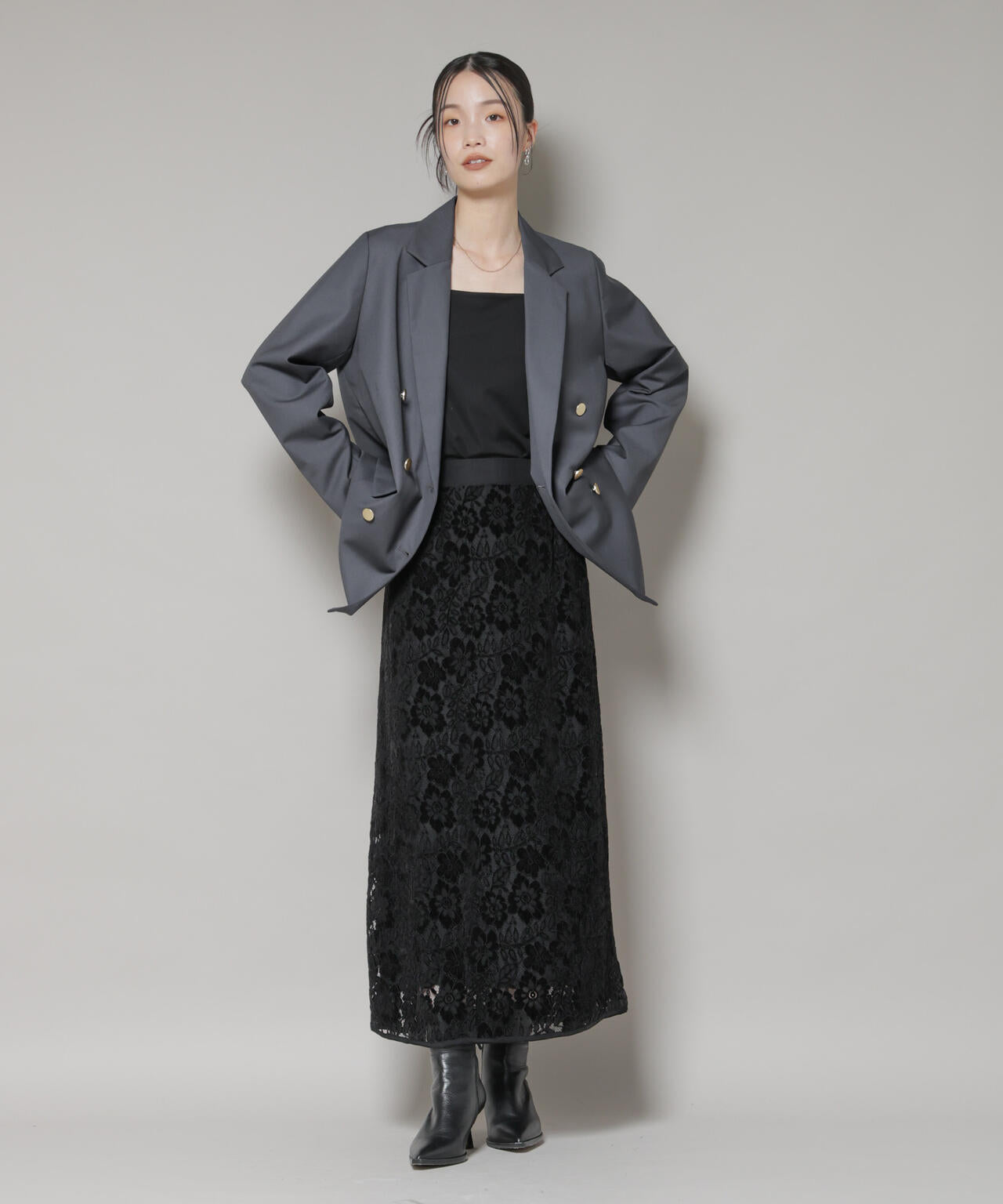 起毛レース スカート