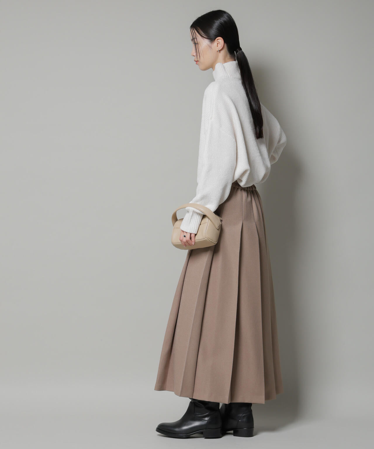 ワイド プリーツ ロングスカート