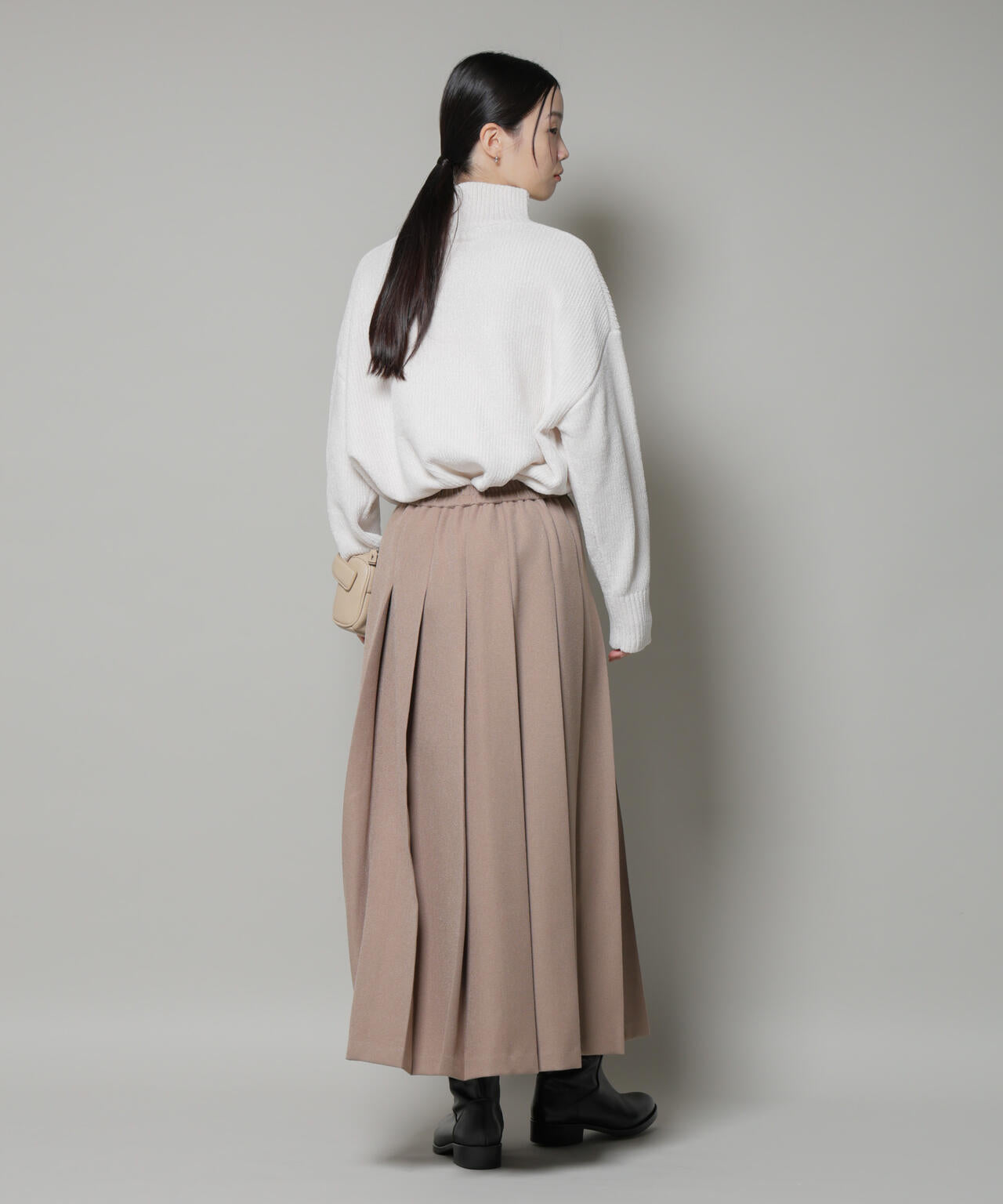 ワイド プリーツ ロングスカート